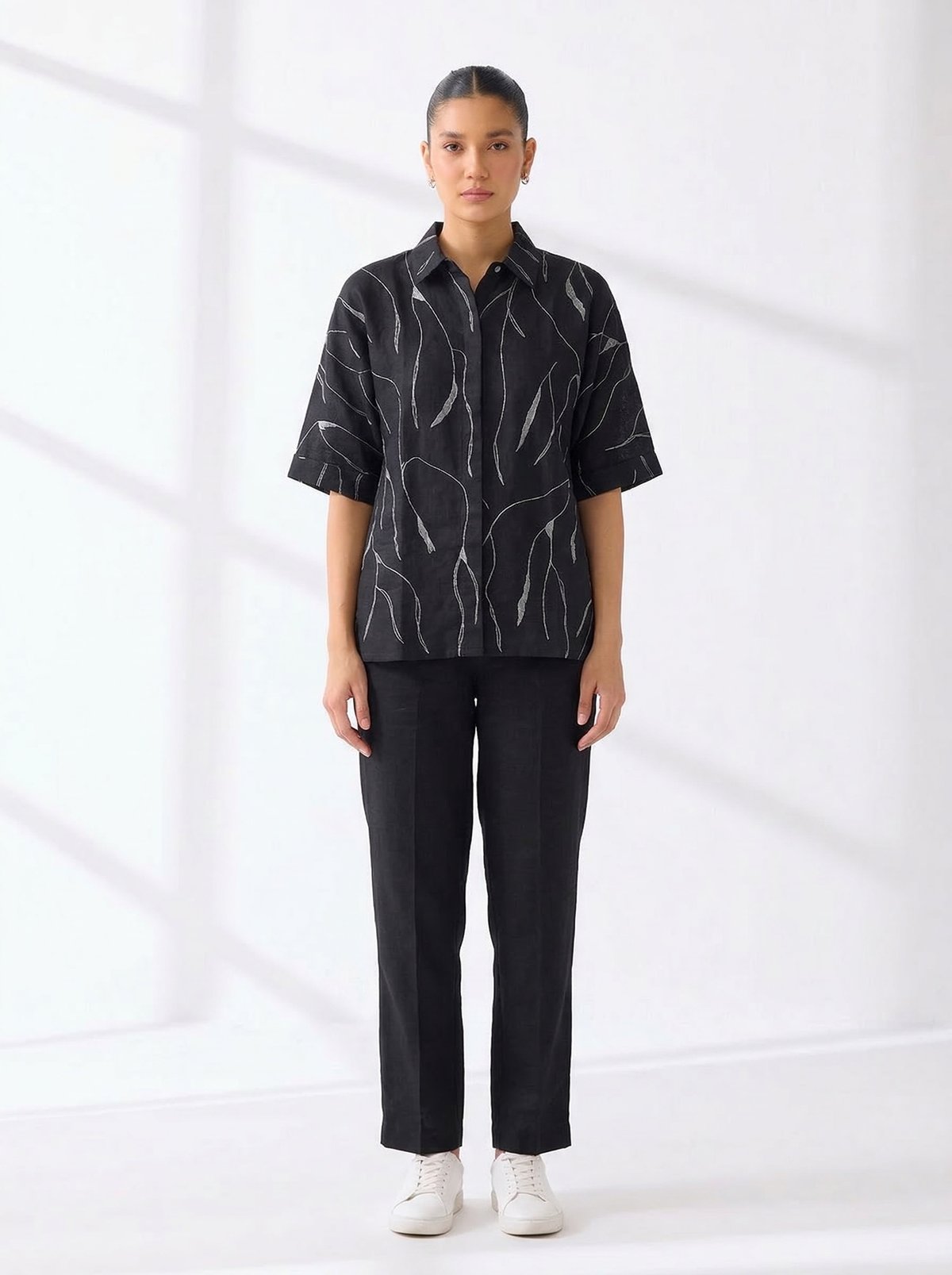 Black Zari Shirt+Pants