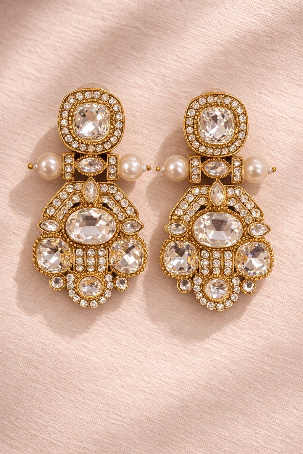 Imperial Crystal Pearl Earrings
