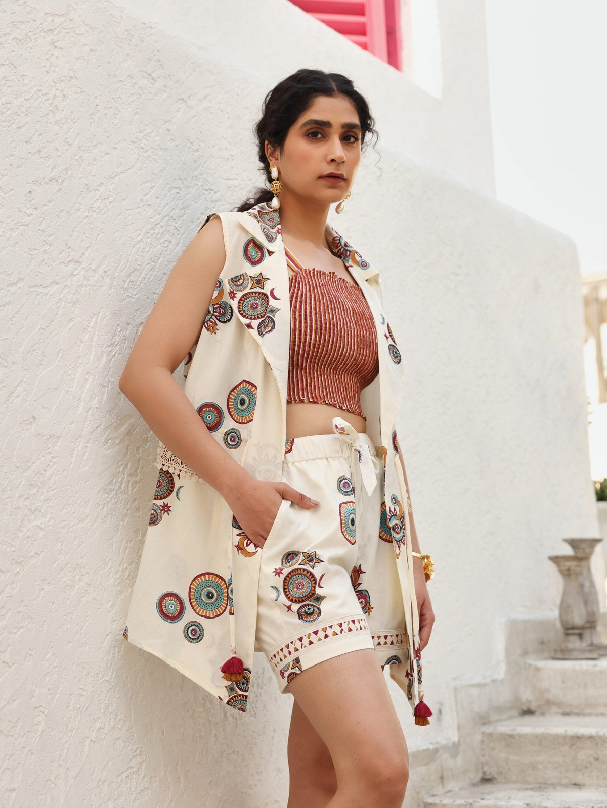 Maroon & Mustard Sun & Moon Jacket