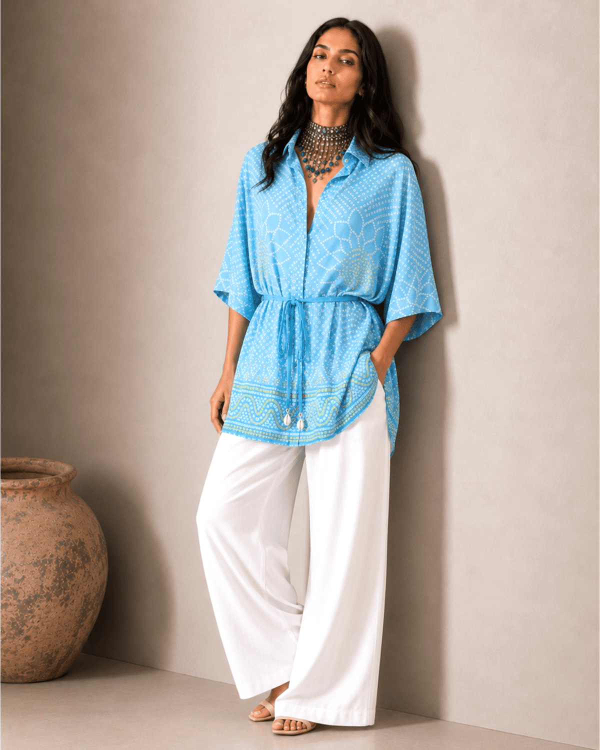 Mixology Bandhej Kimono Shirt