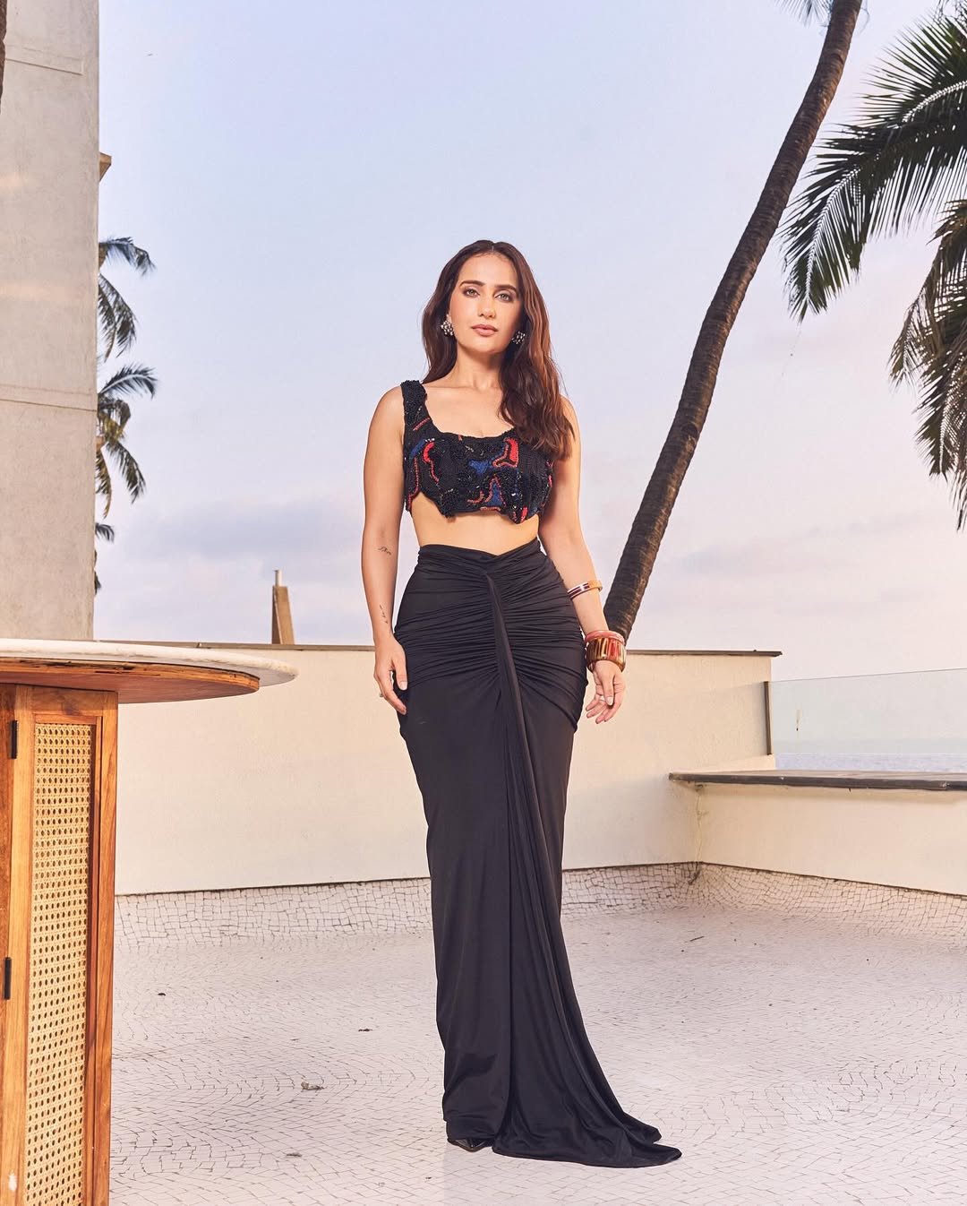 The Noir draped skirt