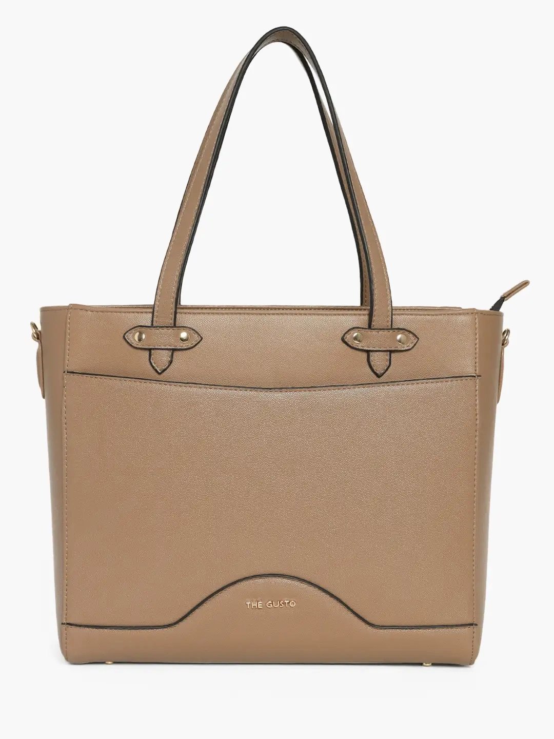 Ardor Grained Tote Beige 14 Inches