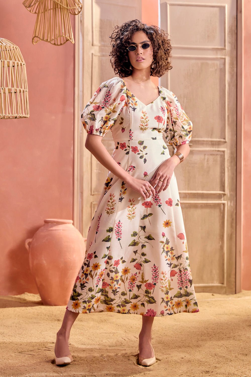 Dainty Floral Midi Dress