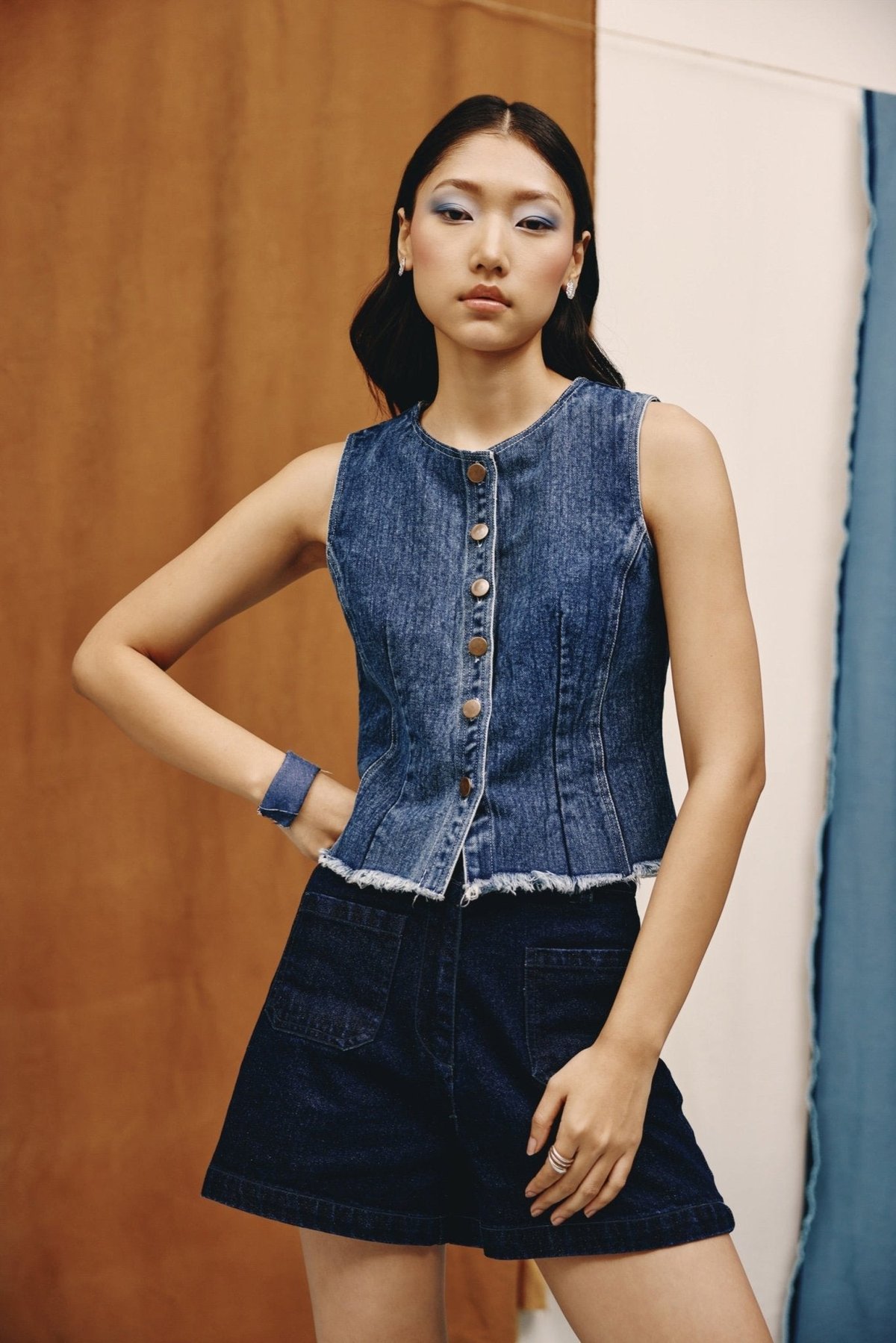 High-Rise Classic Denim Shorts