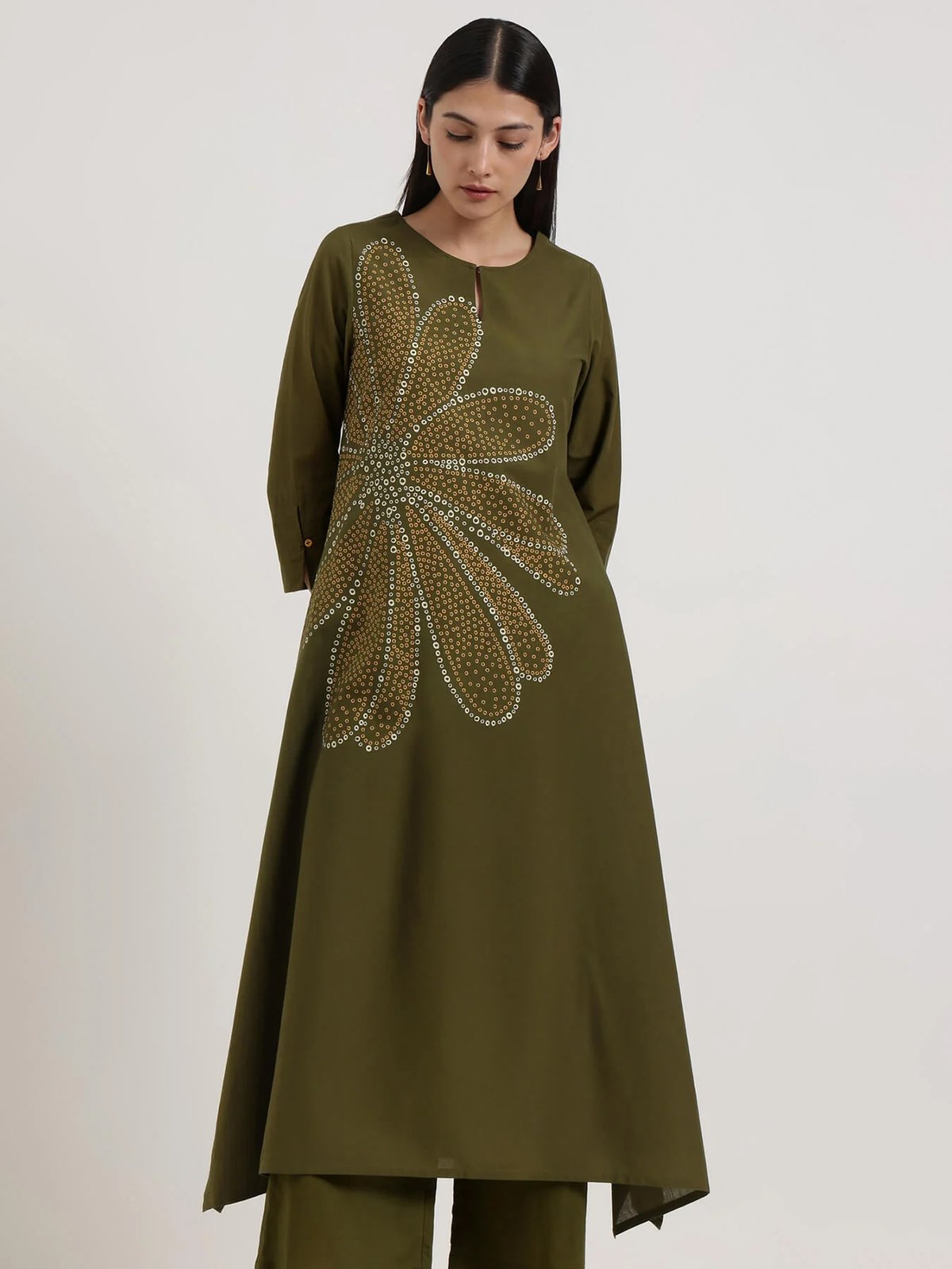 Cotton Trousers - Olive