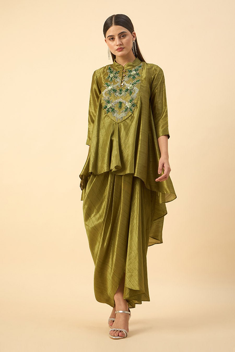 Forest Embroidered Tunic Skirt Set