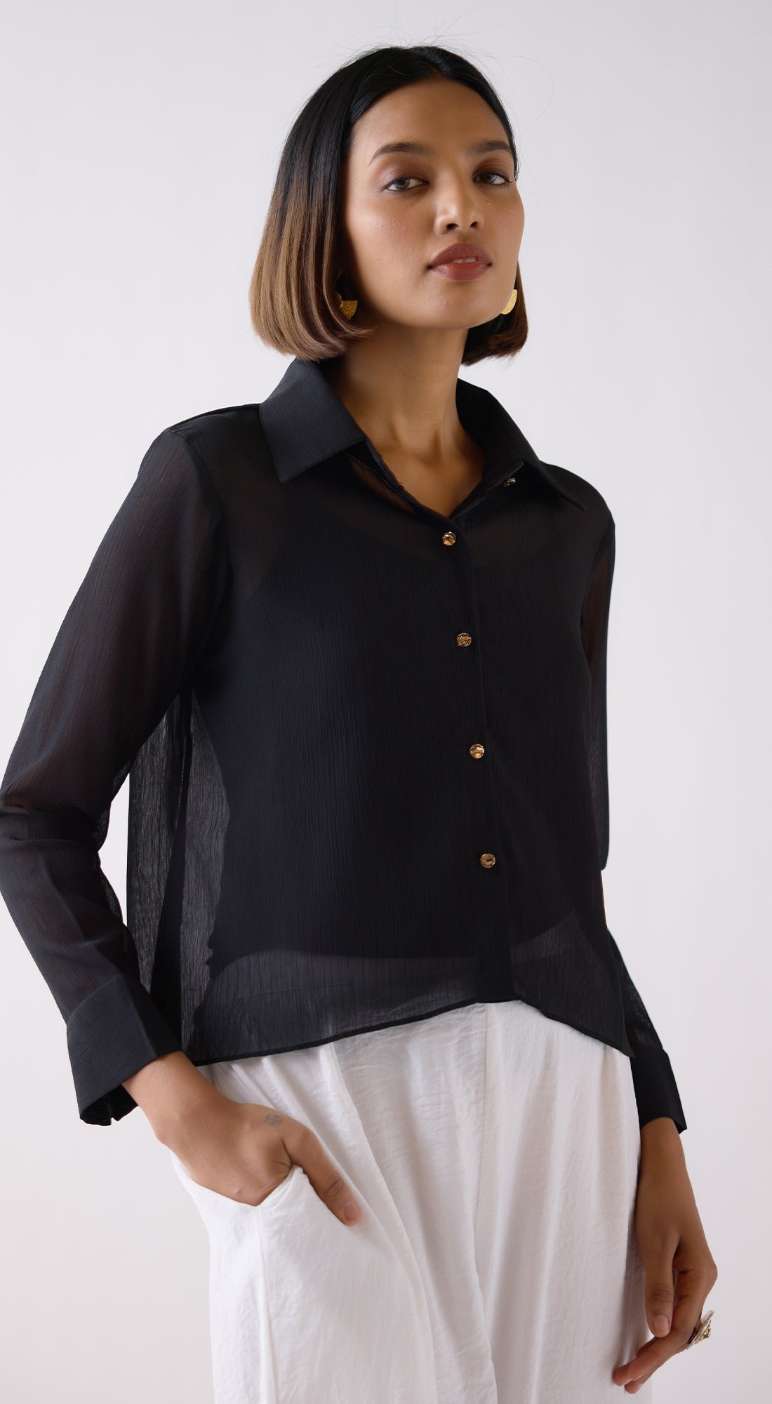 Textured Chiffon Shirt