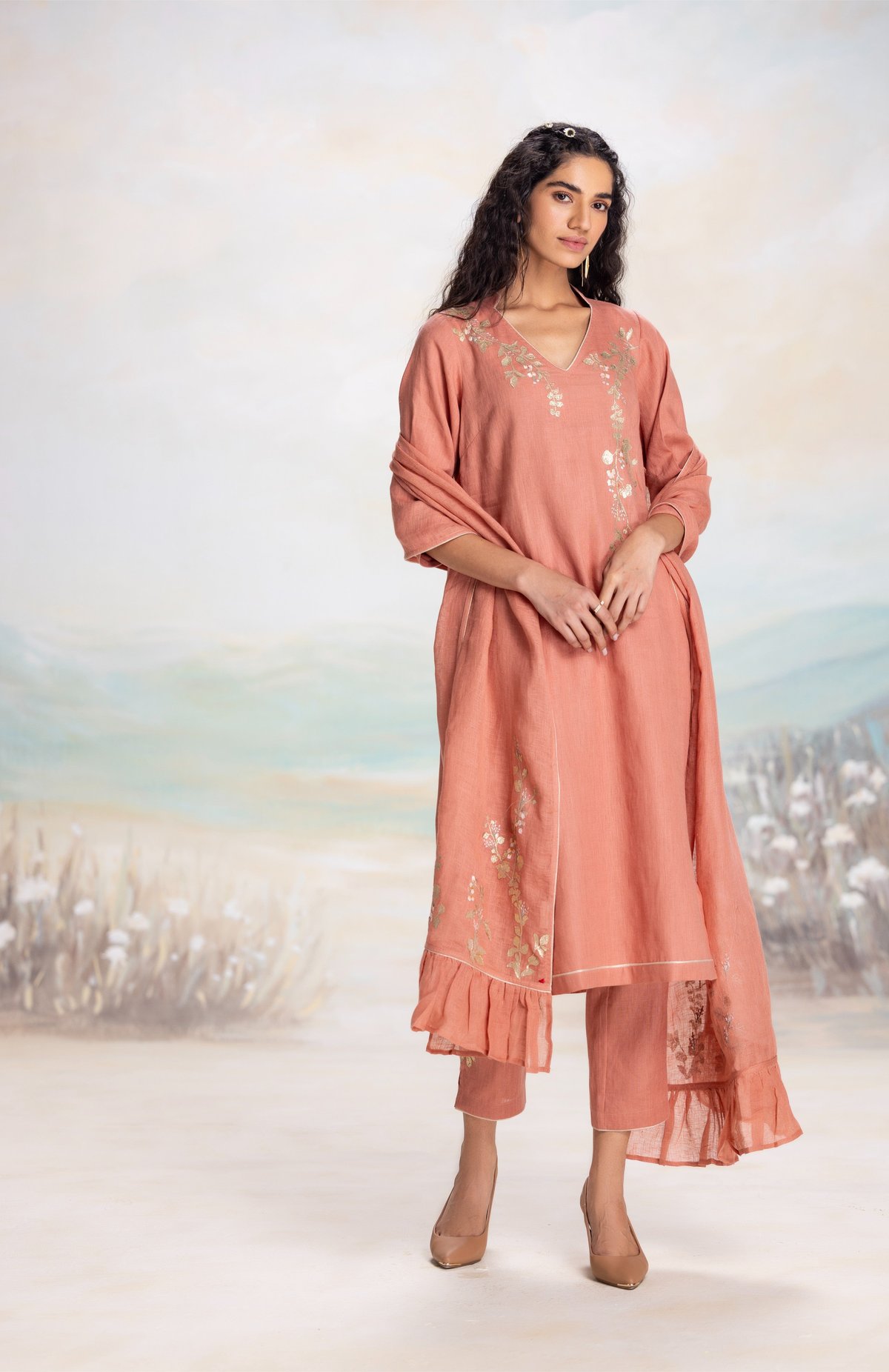 Golden Leaf Kurta