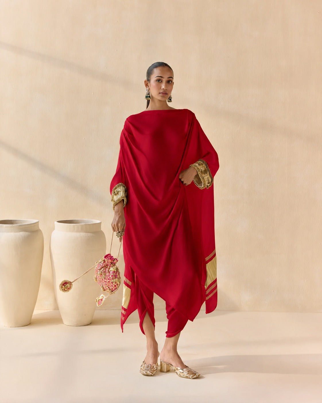 Noor Shwet Draped Set Co-ord Set