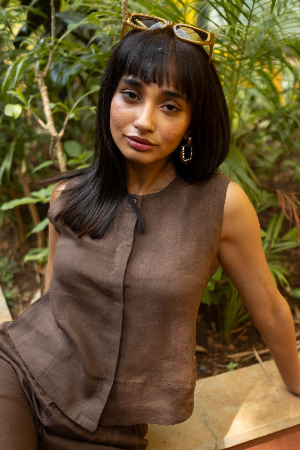 Linen Sleeveless Shirt