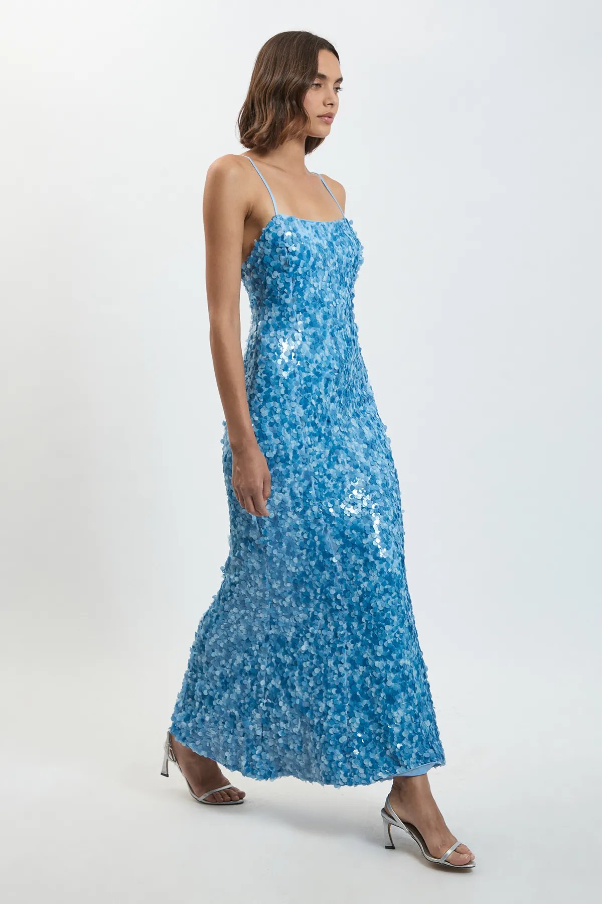 Sequin Strappy Woven Maxi Dress