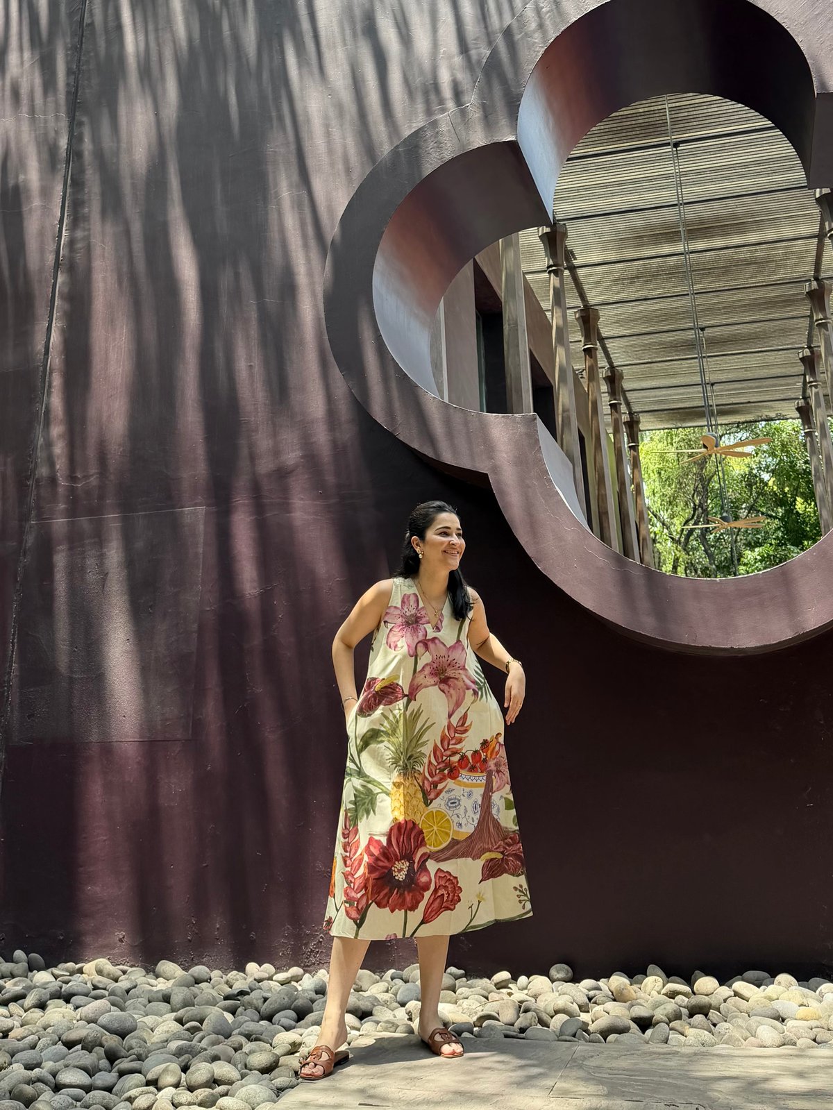 Hibiscus Dress In Sol Garden Print