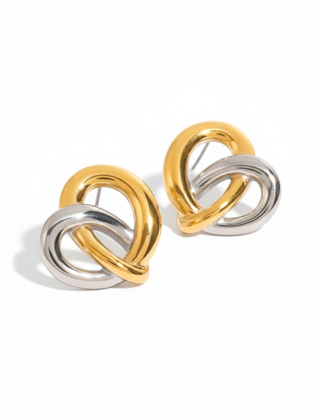 Dual Tone Stud Earrings