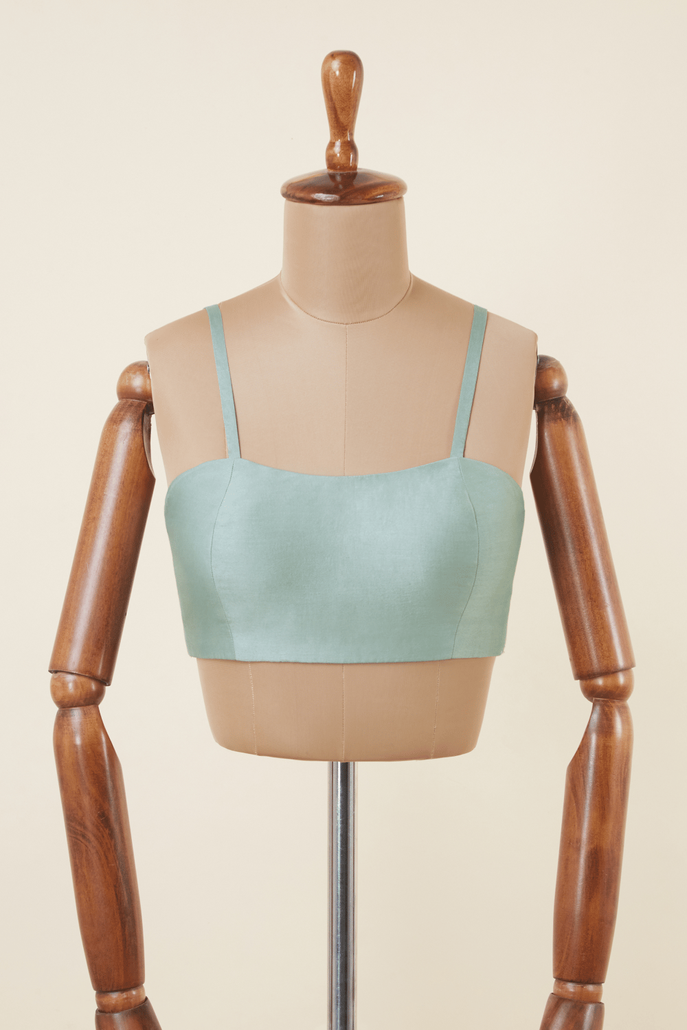 Pastel Blue Chanderi Spaghetti Strap Blouse
