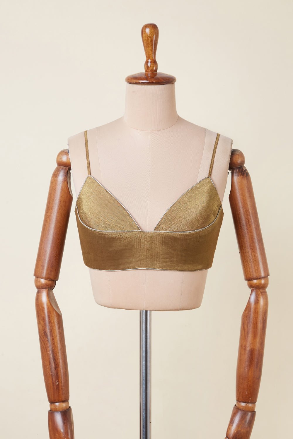 Gold Metallic Tissue Spaghetti Strap Blouse
