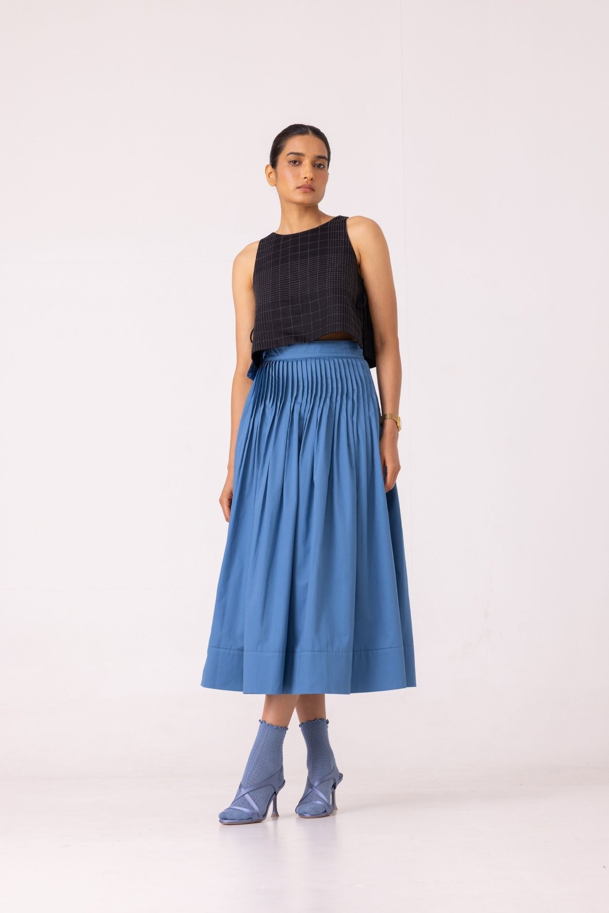 Pleated Wrap Skirt