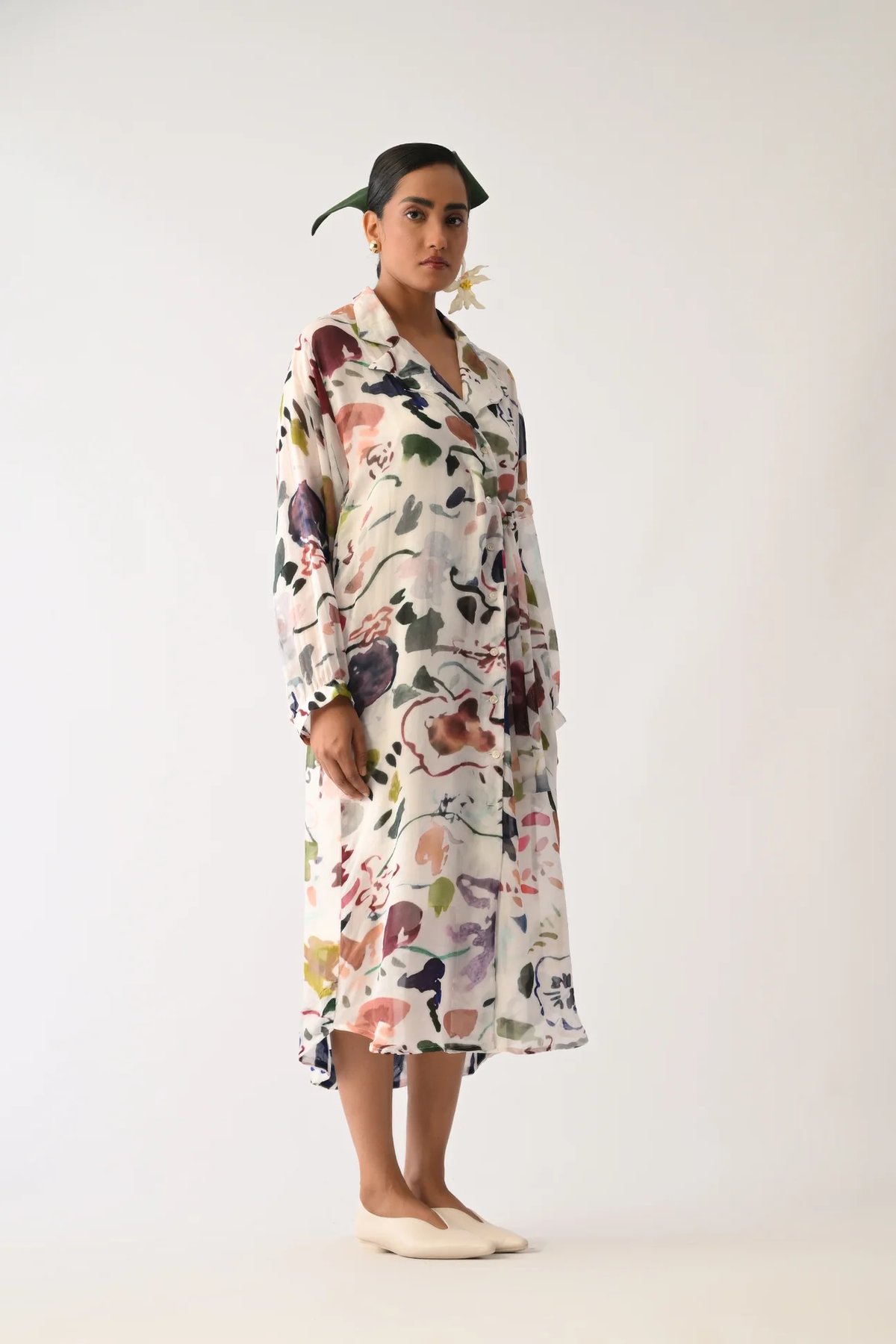 Luminia Ivory Wrap Dress