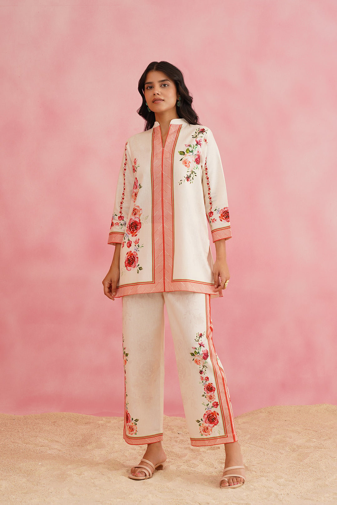 Roses Printed Linen Set