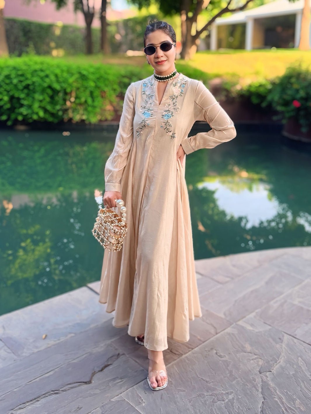 Parsi Embroidery Long A-Line Tunic