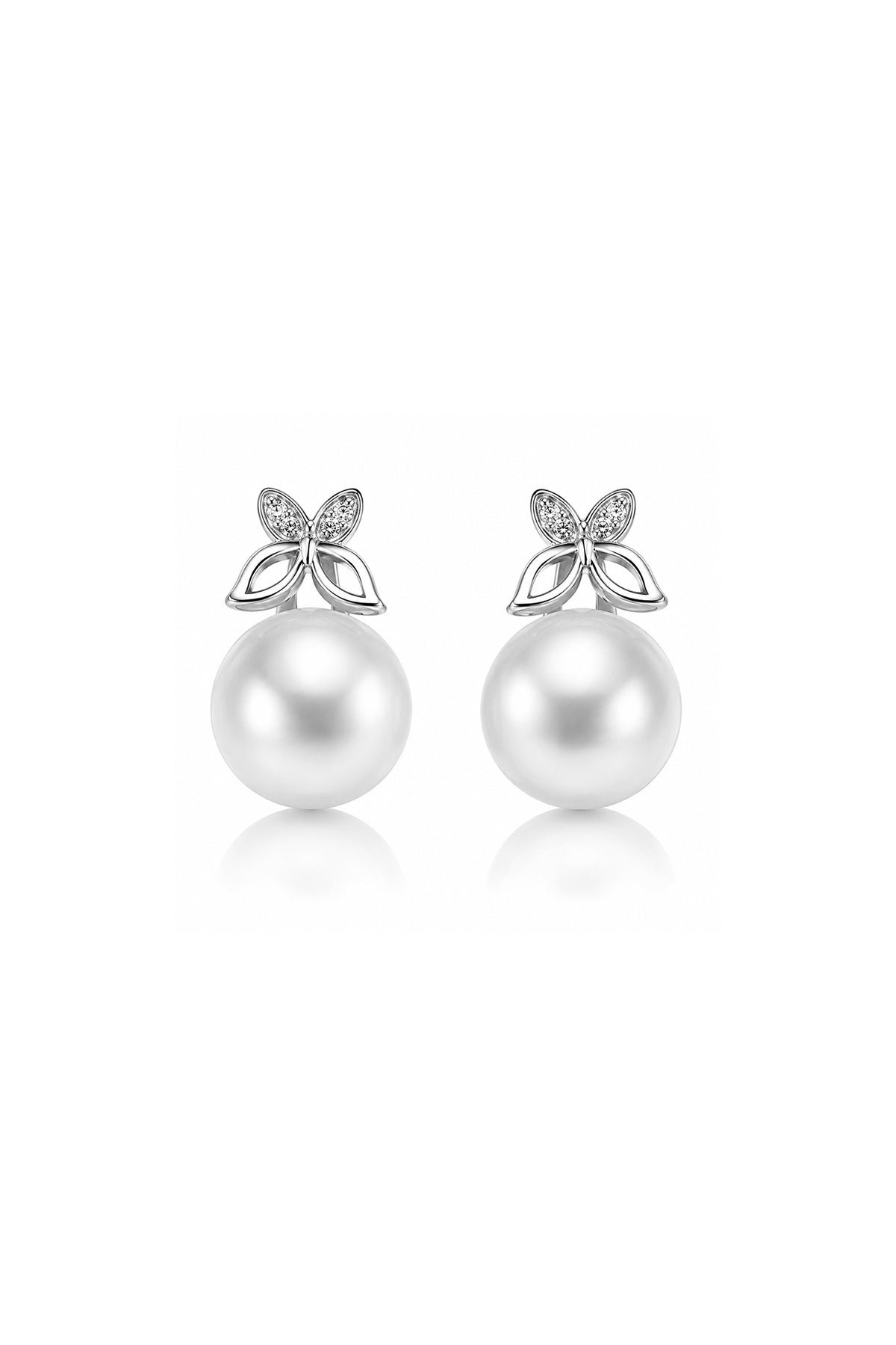 Brilliant Butterfly Pearl Earrings
