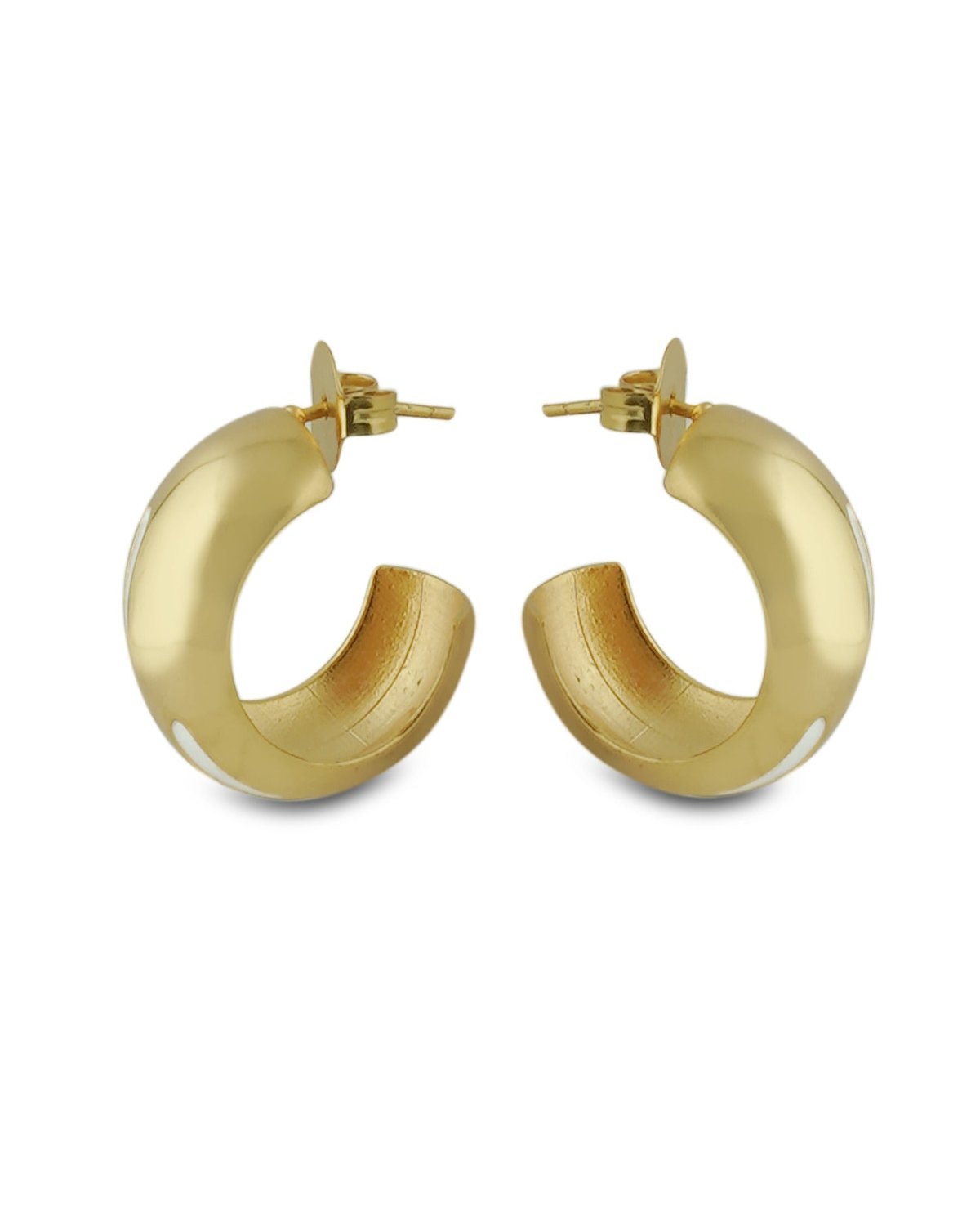 Luna Enamel Gold Hoops