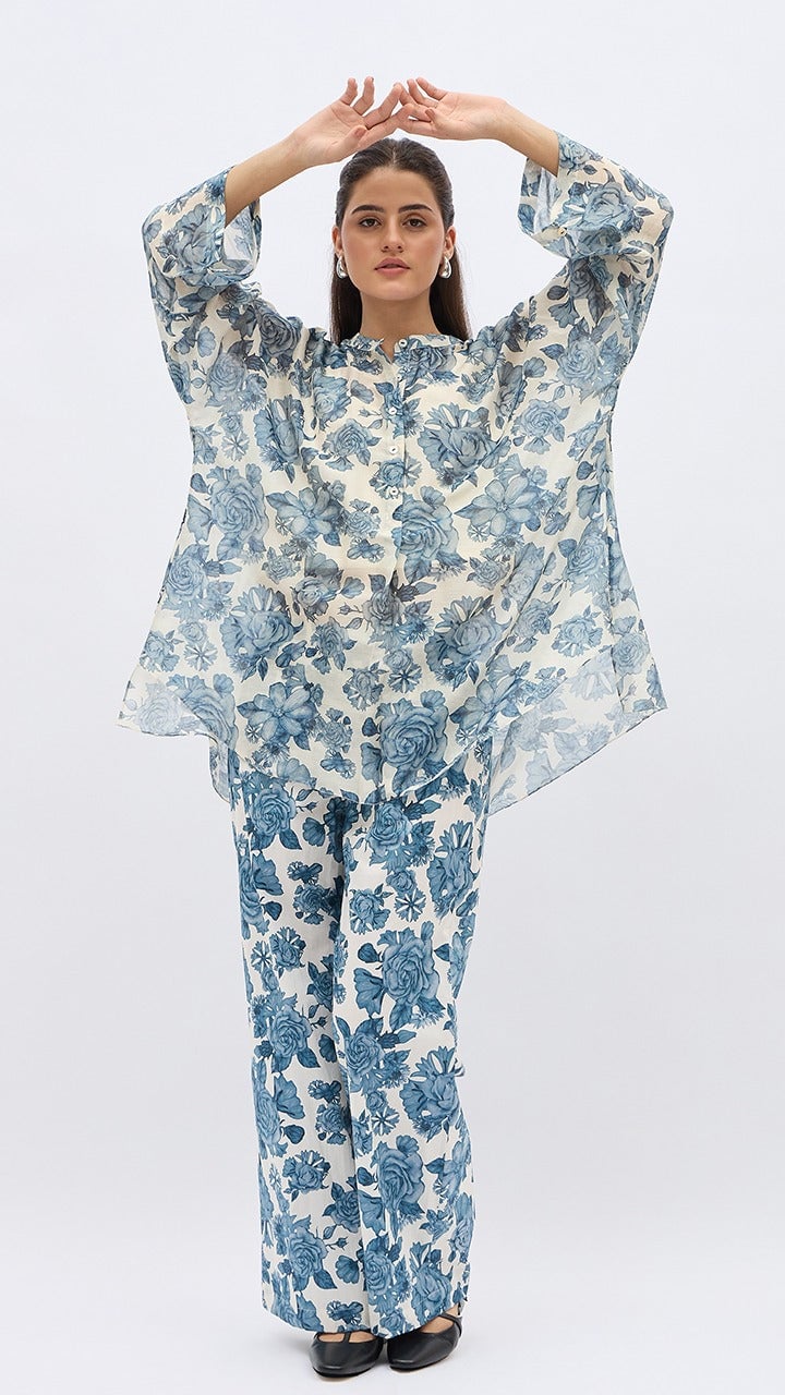 Blue Blossom Flower Namah Tunic