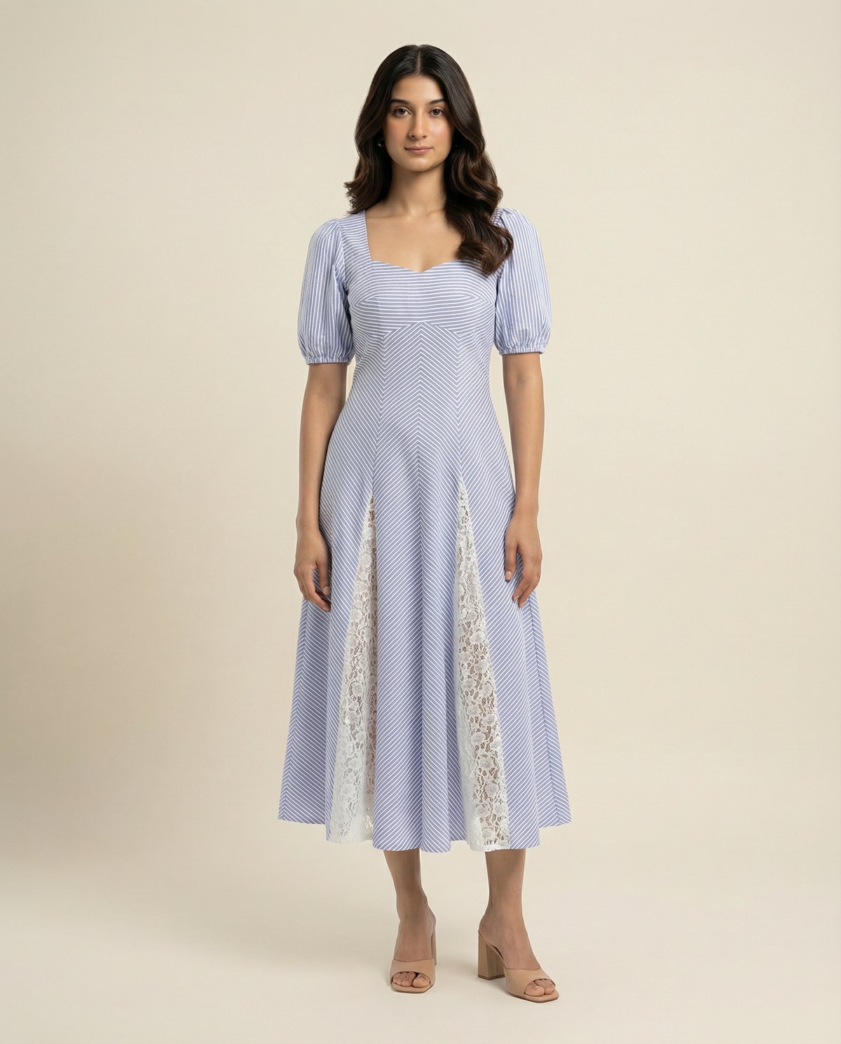 Tulip Lace Stripe Maxi Dress