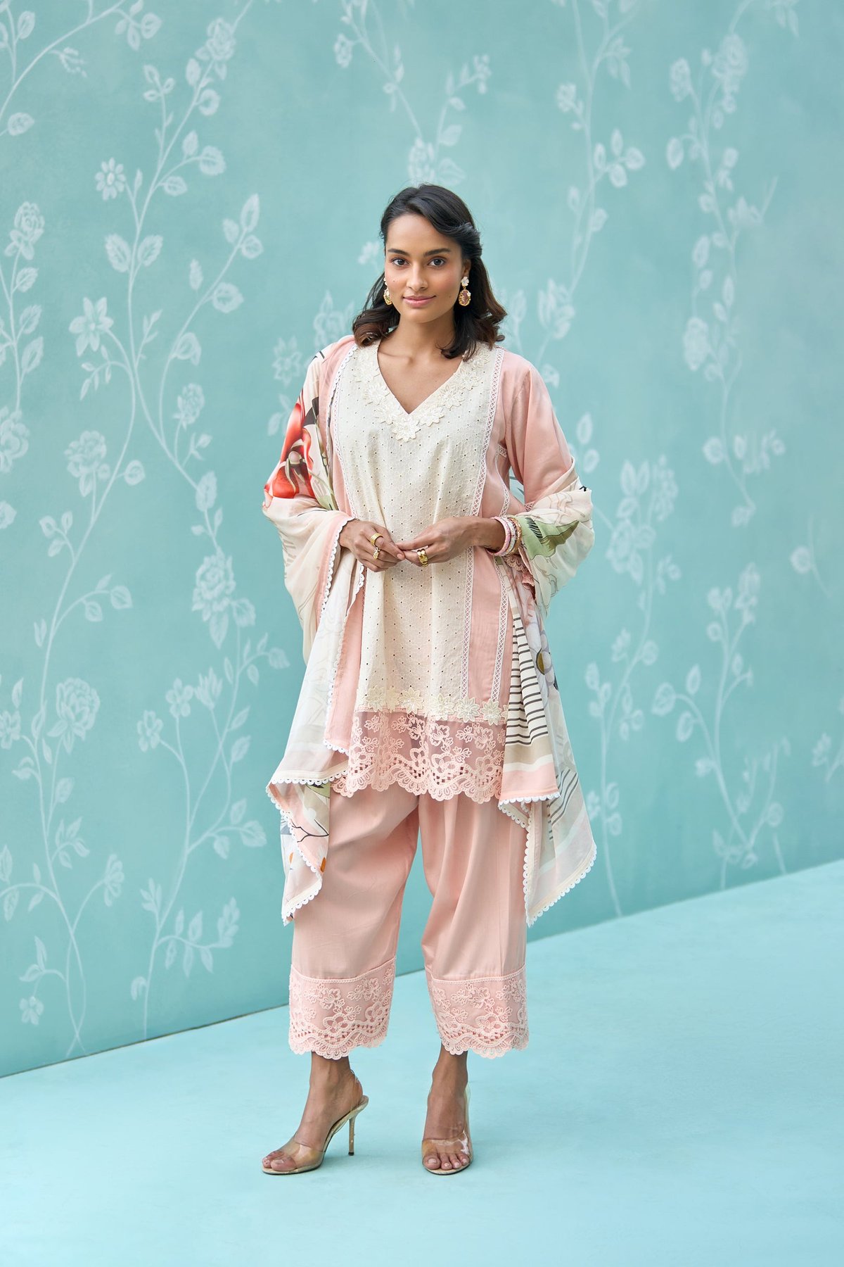 Blush Elan Kurta Set with Dupatta