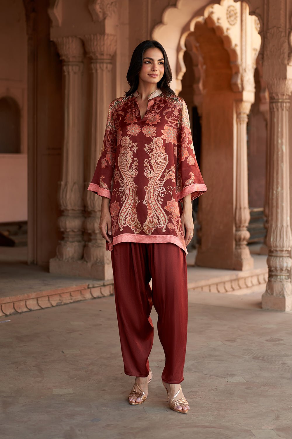 Jashn Maroon Printed Salwar Set