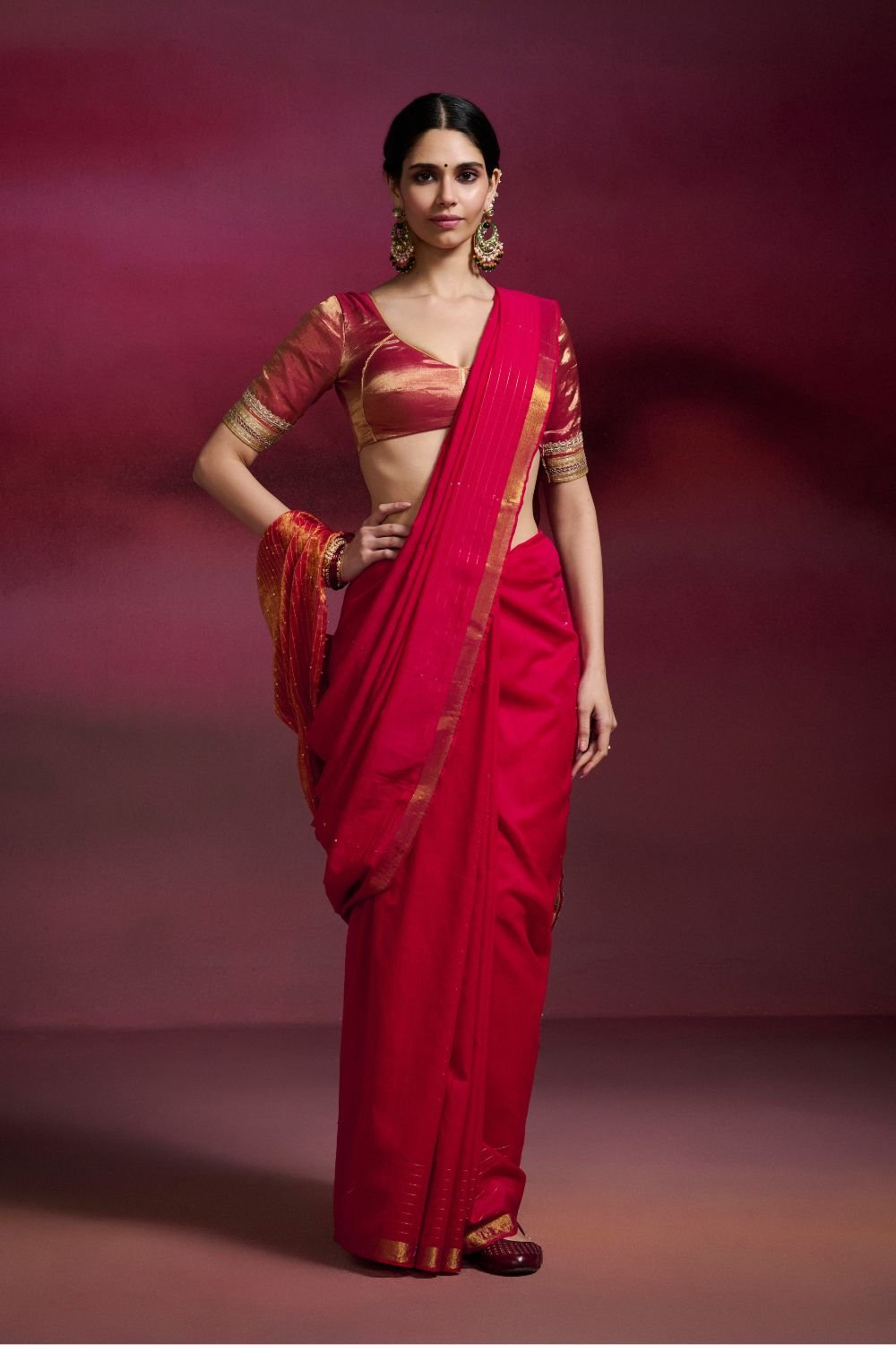 Pink Handwoven Cotton Saree