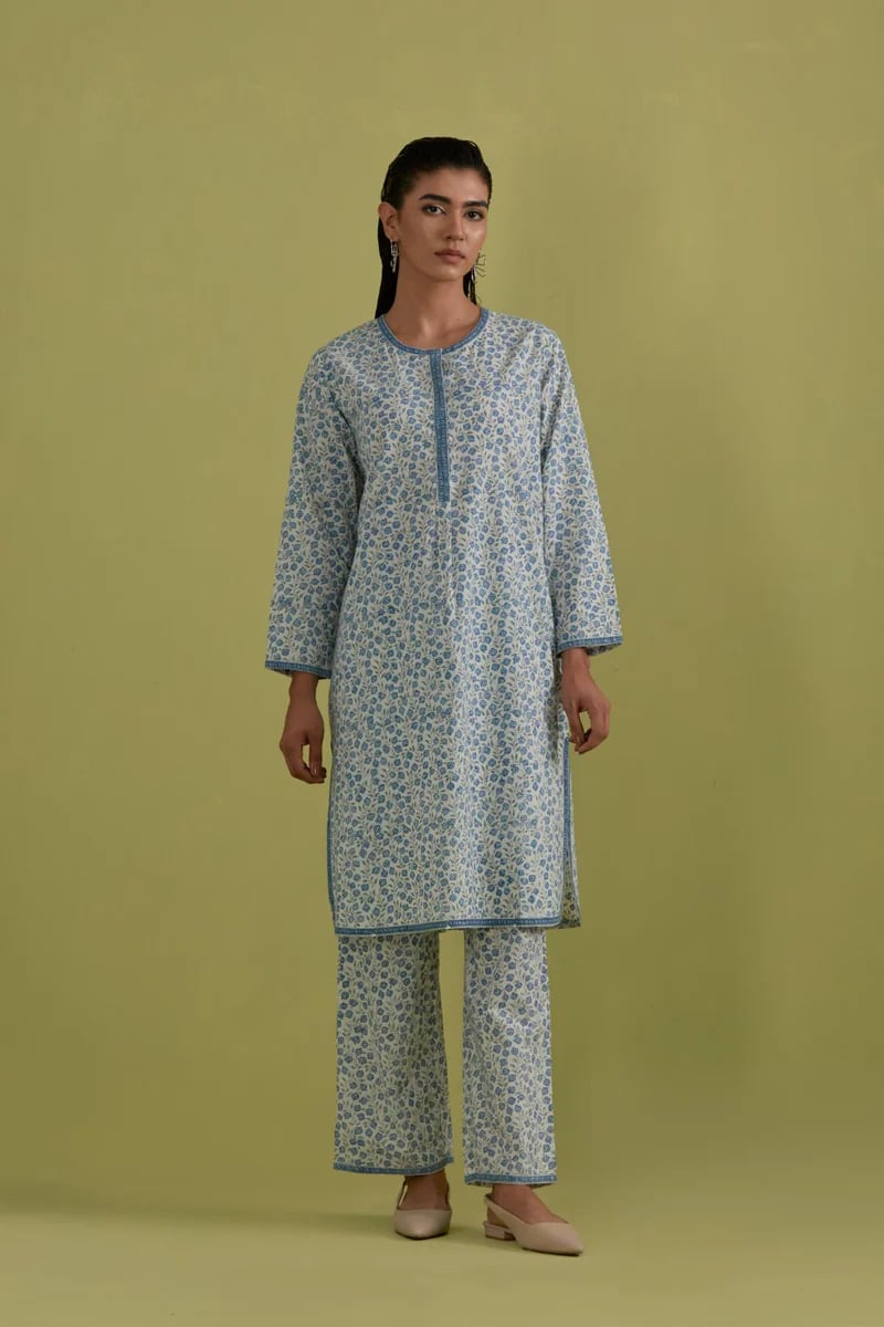 Off White Cotton Short Kurta