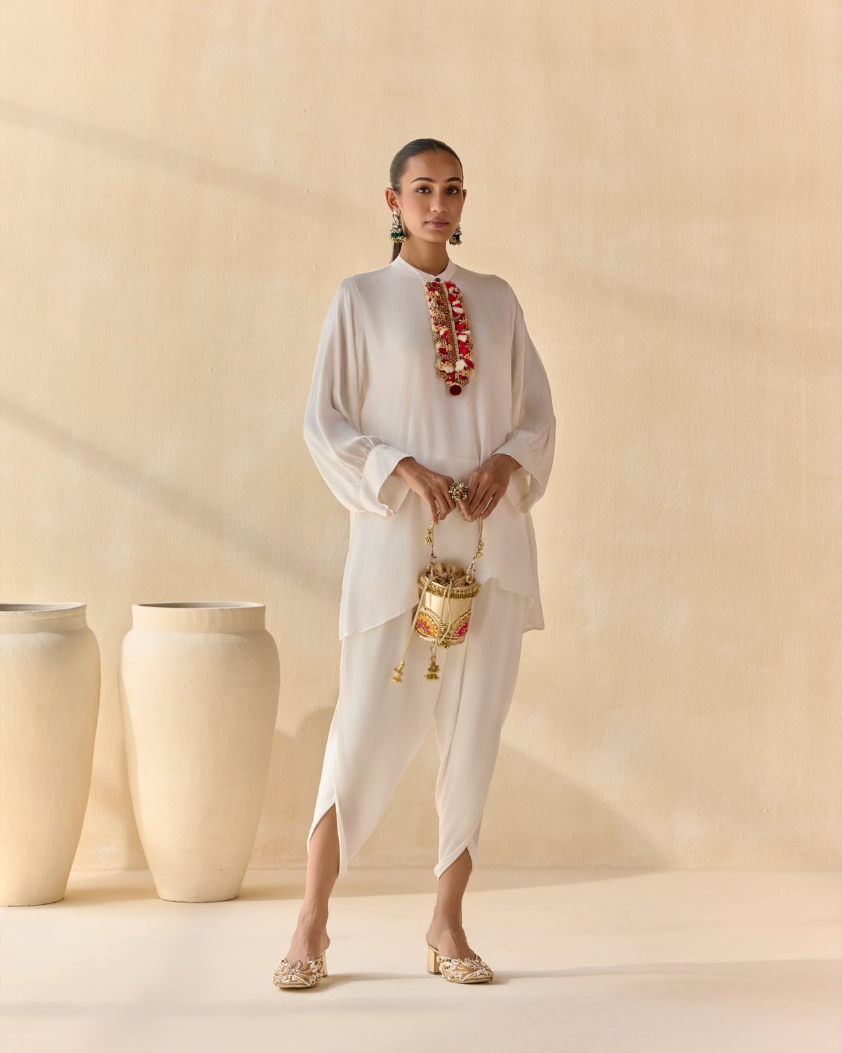 Shwet Noor Dhoti Set