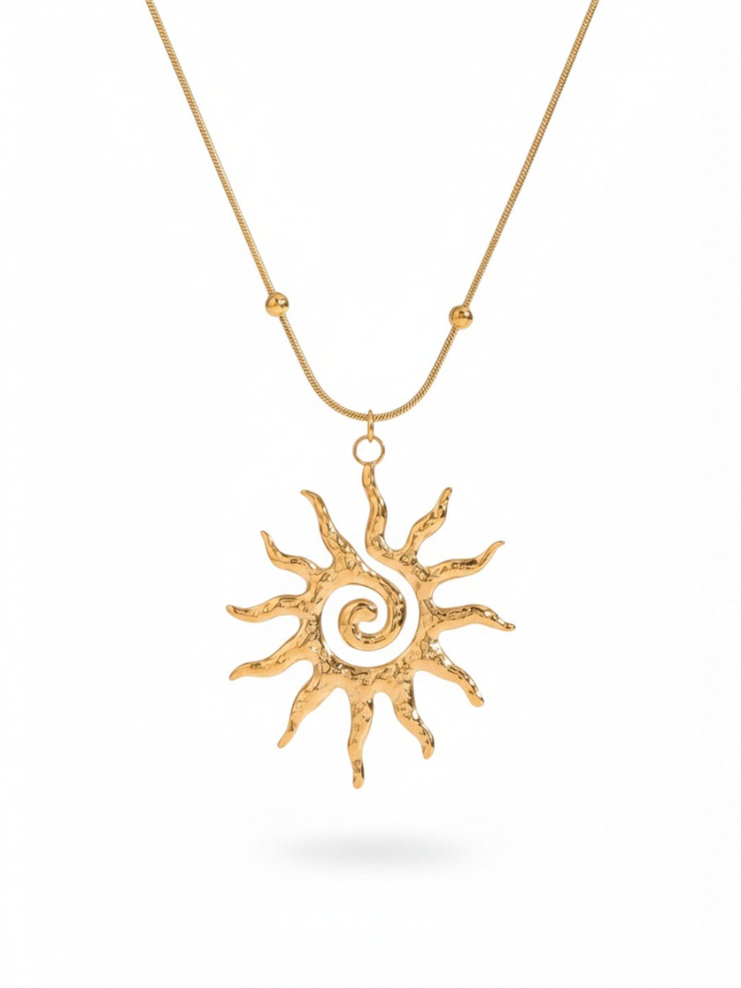 Spiral Sun Pendant Necklace