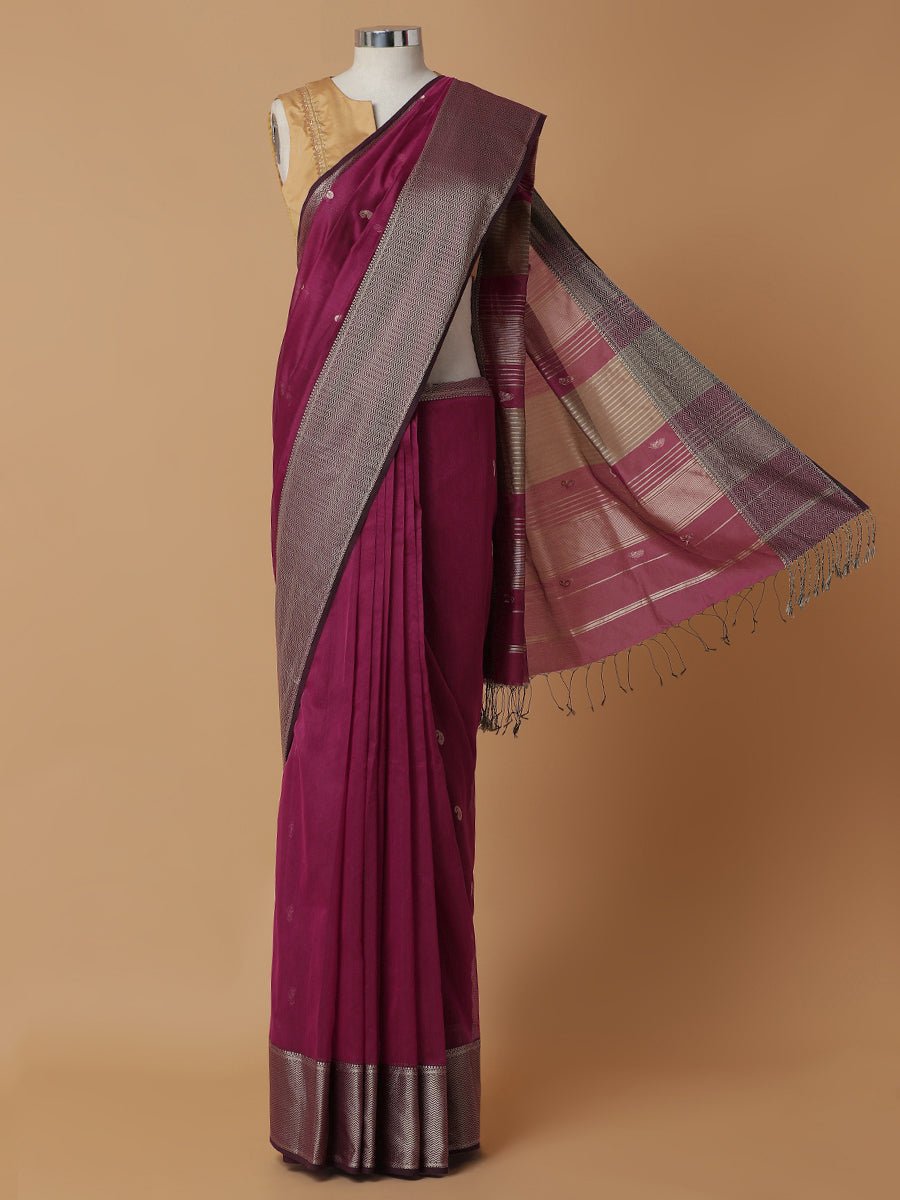 Dark Pink Woven Butta Tyohaar