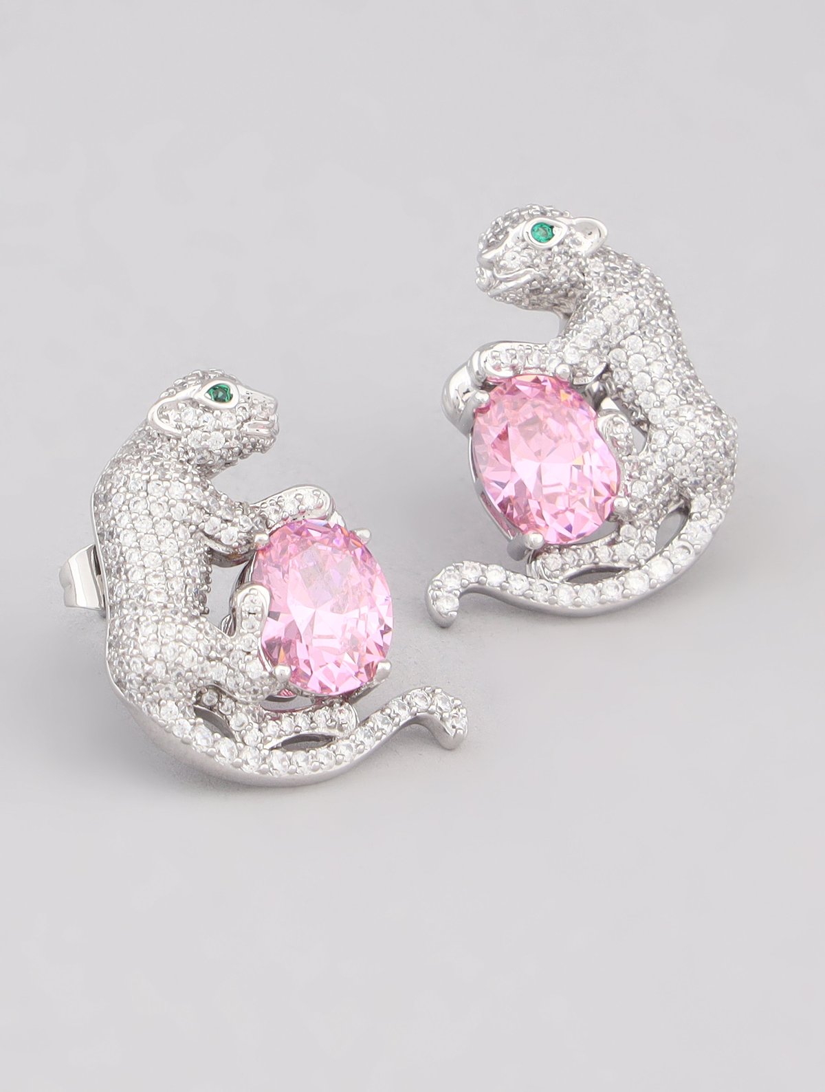 Animal Pink Stone Earrings