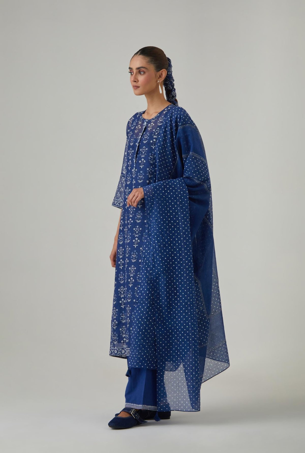 Hand Block Printed Cotton Chanderi Dupatta