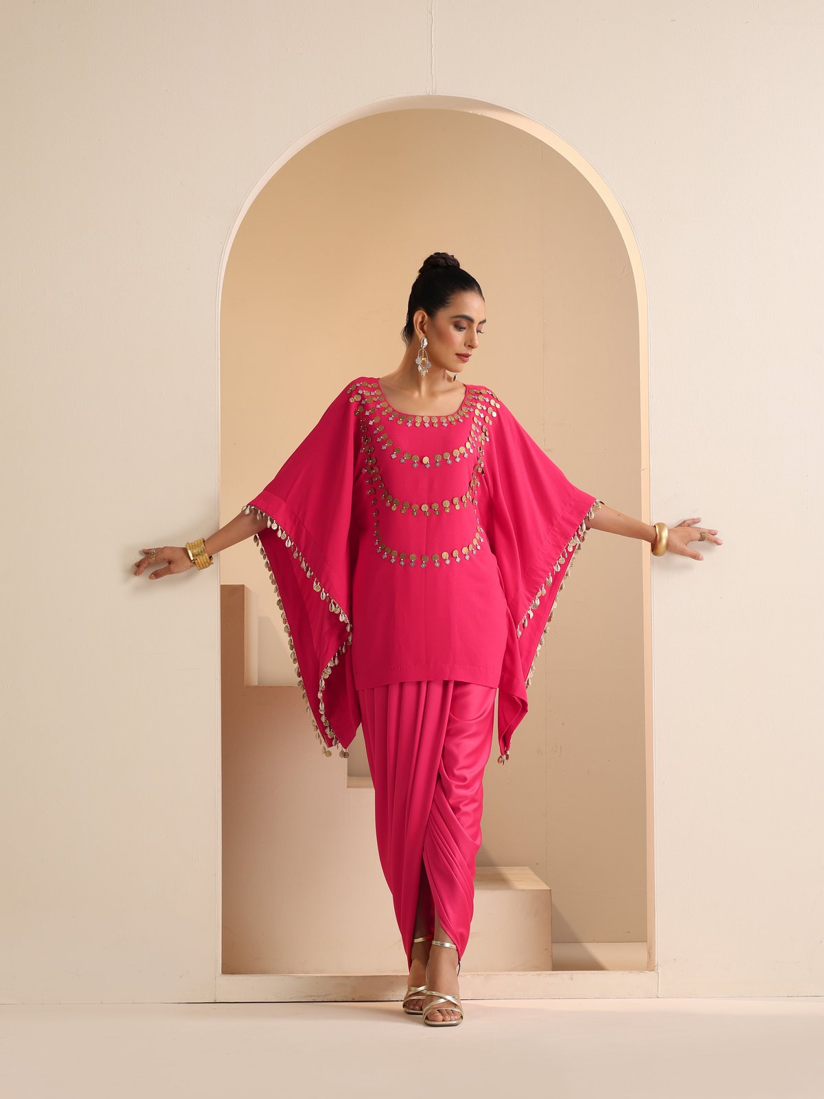 Ziya Kaftan Set With Dhoti