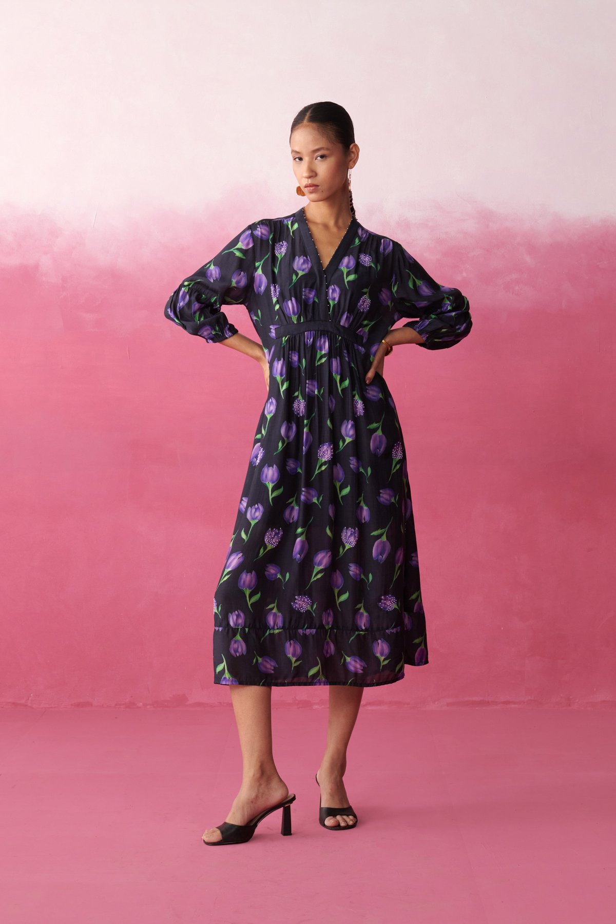 Aura Purple Tulip Garden Dress