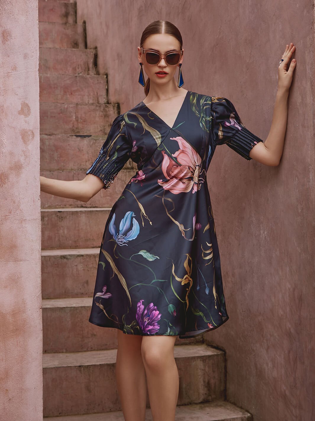 Georgina Dress With Pleated Sleeve