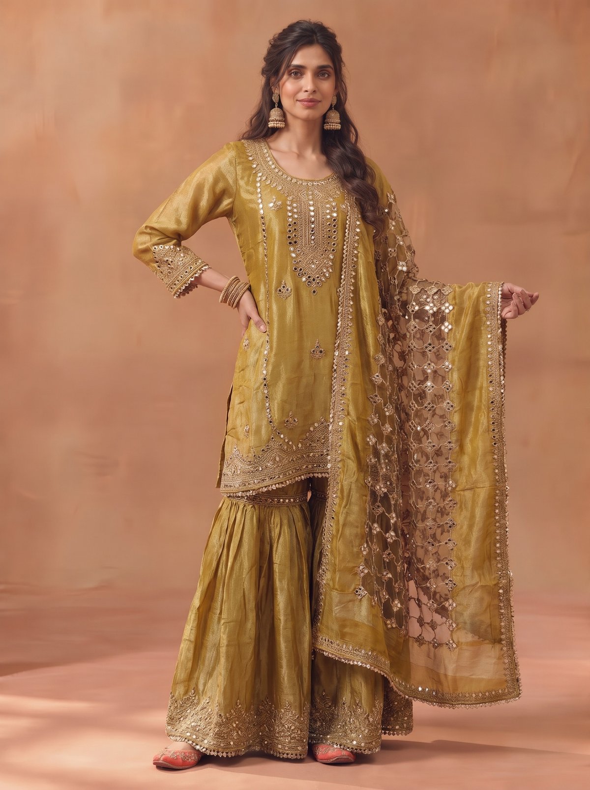 I-R-14233 Kurta Gharara Set