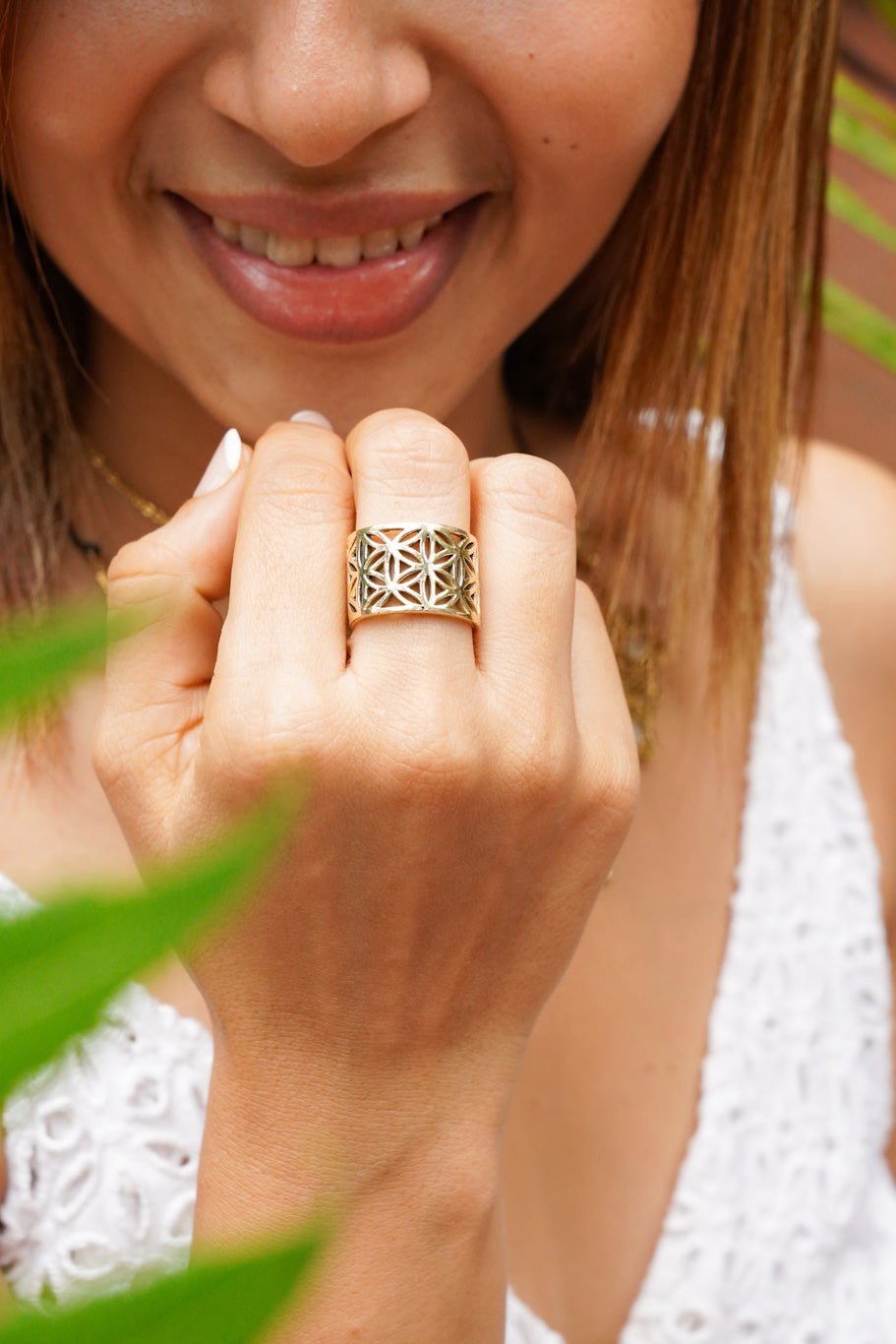 Flower Of Life Adjustable Ring Size 5-7