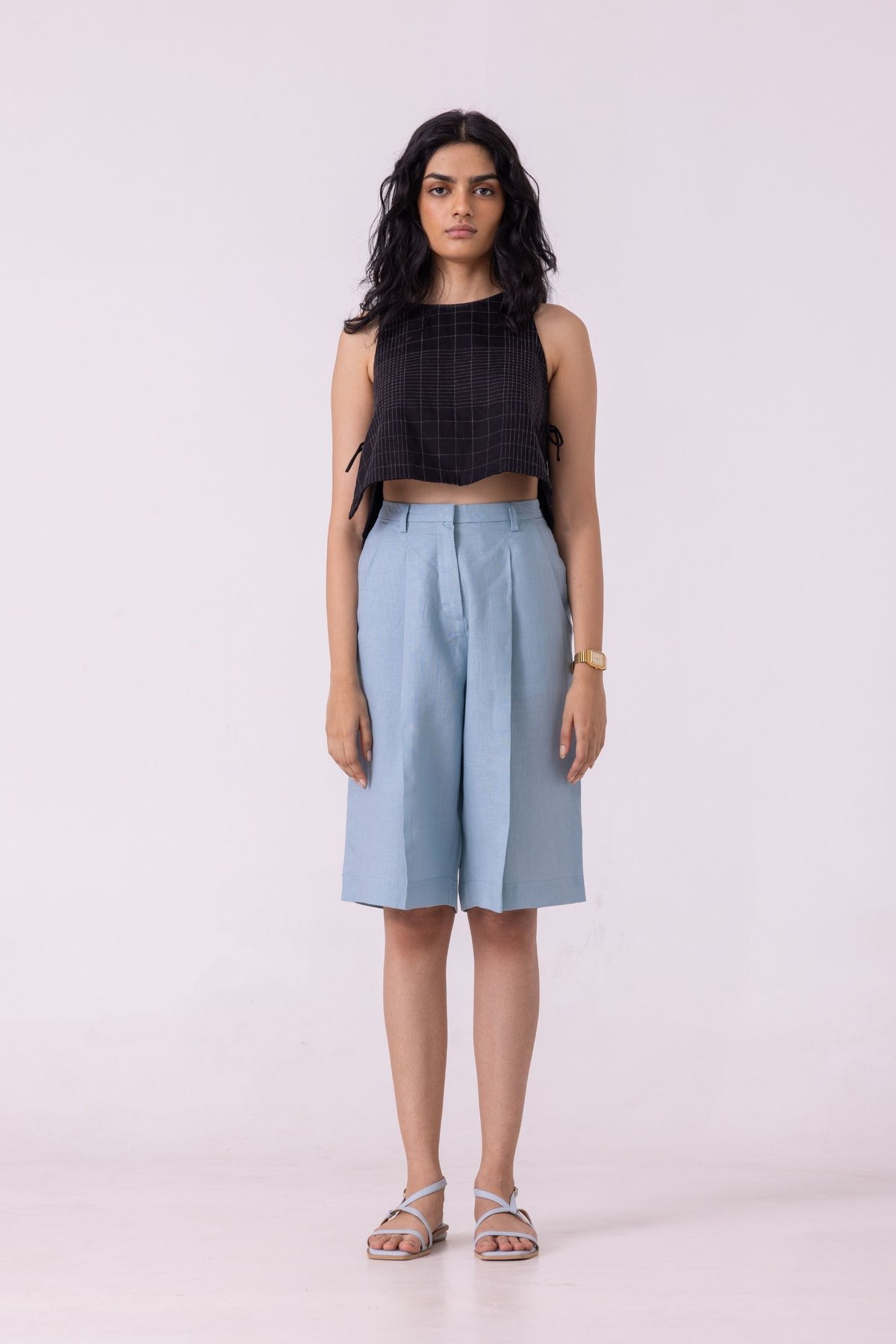 Linen Pleated Shorts