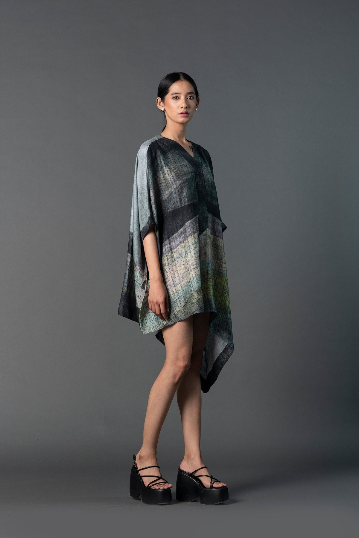 Array Abstract Charcoal Grey Dress