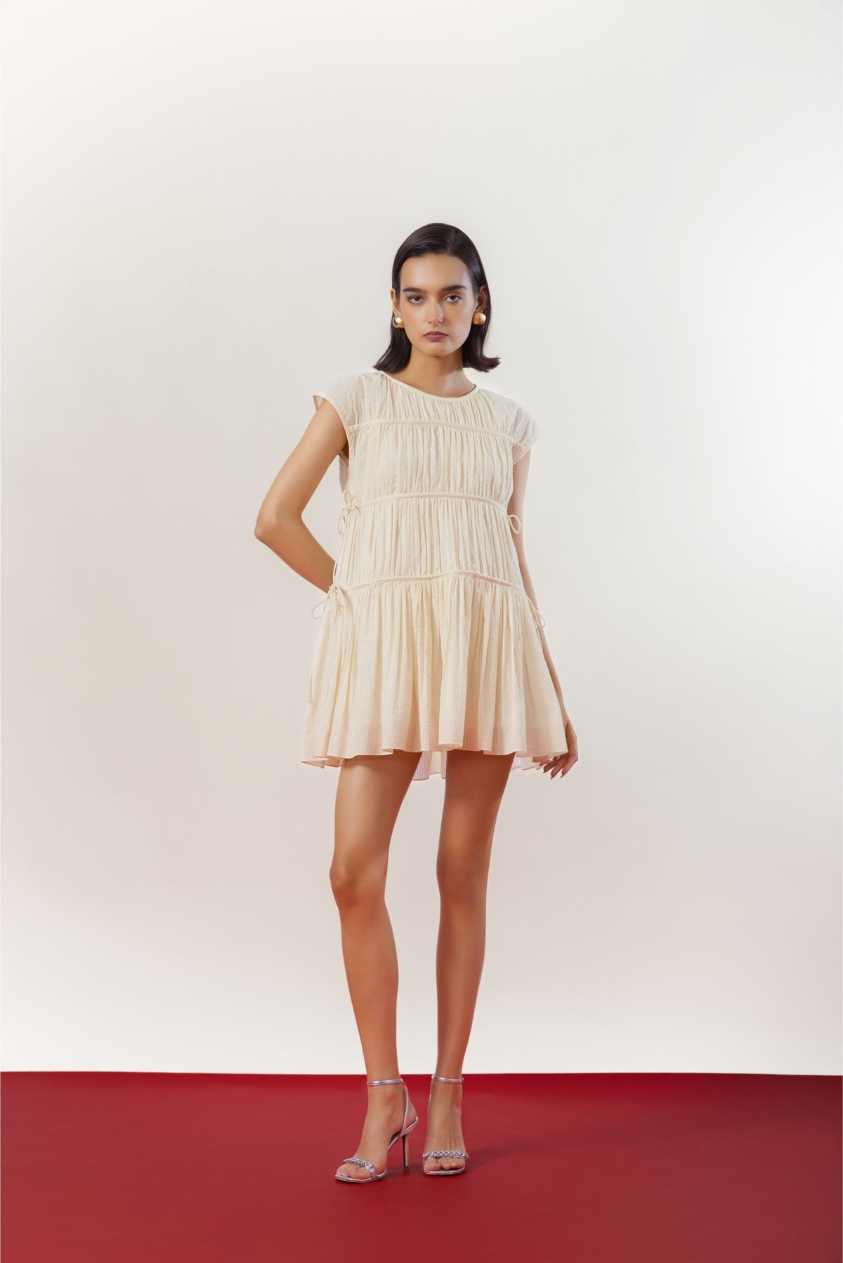 Sand Ruched Dress
