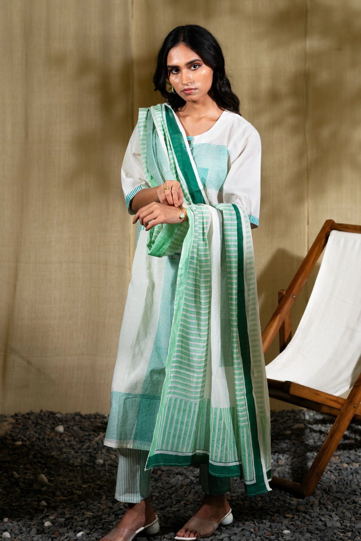 Chock-Block Kurta Set (Set Of 3)