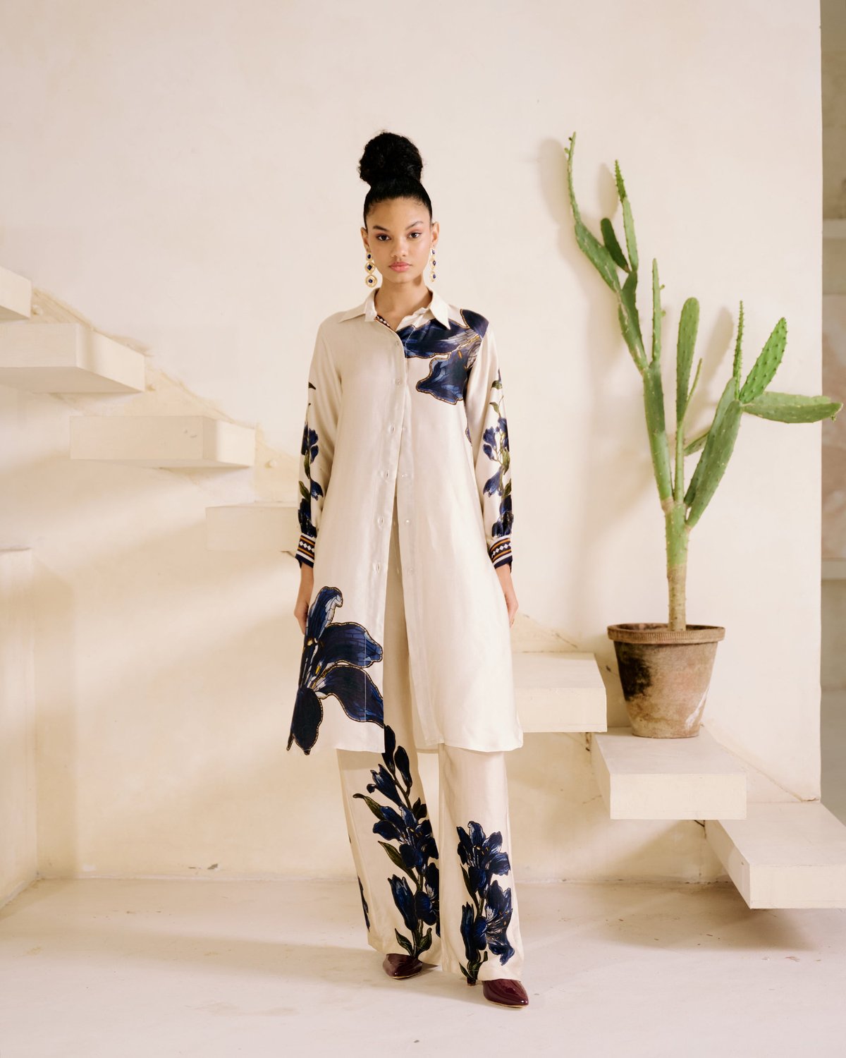 Beige Valerie Long Top & Pant Co-Ord Set