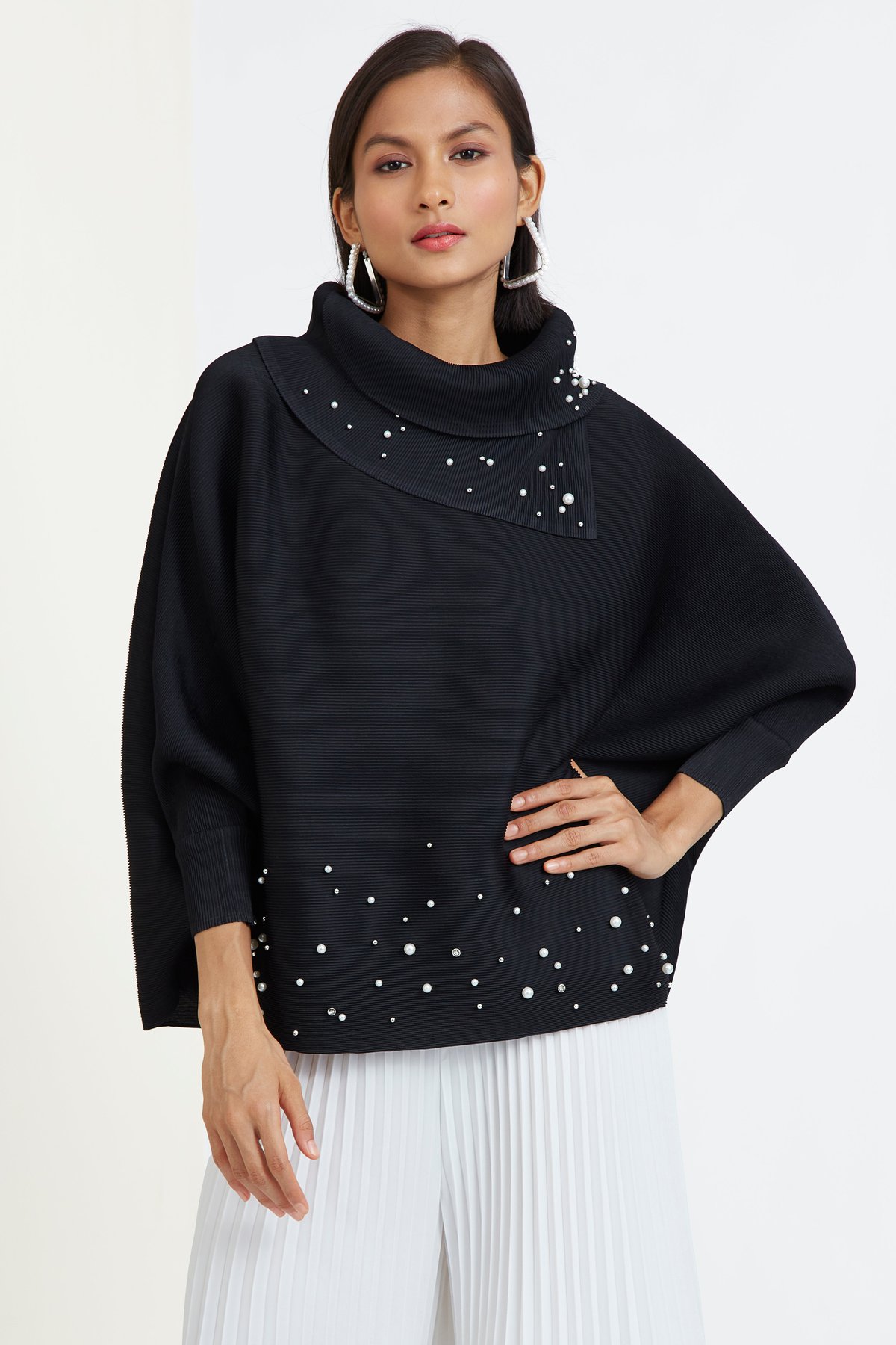 Sloane Pearled Batwing Top