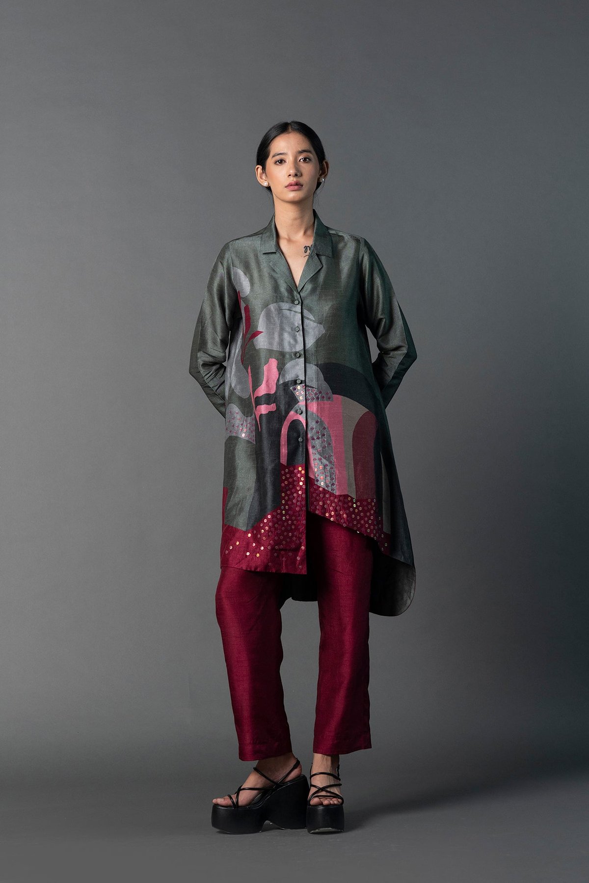 Array Gallery Hunter Green with Burgandy Coord