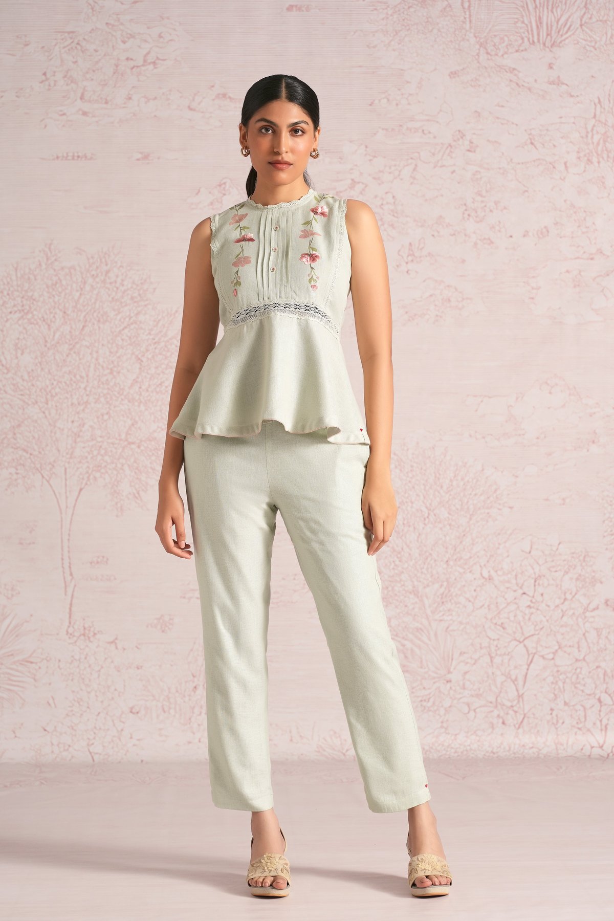 Blush Vines Peplum Co-Ord