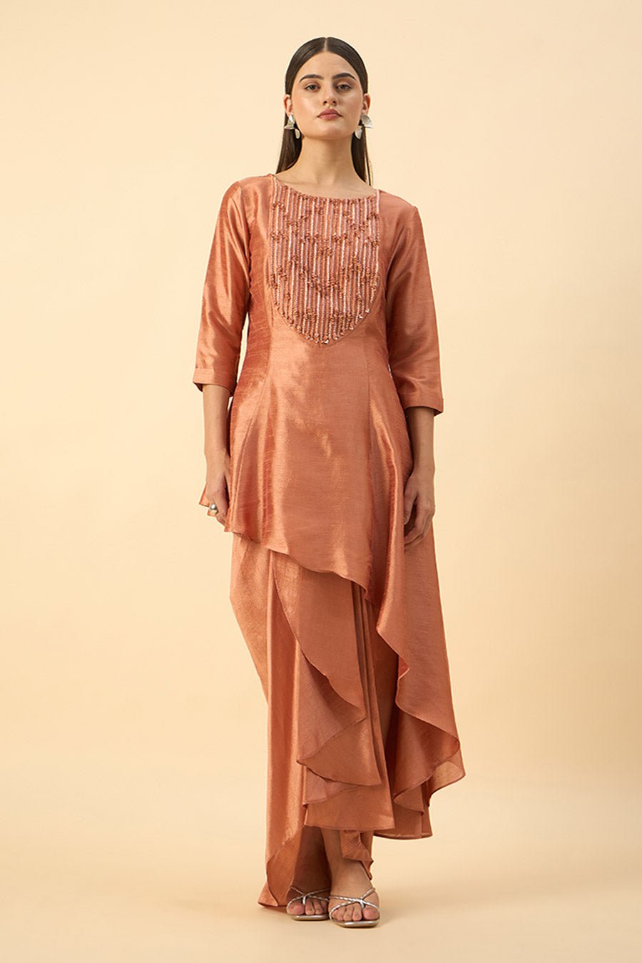 Embroidered Tunic Skirt Set
